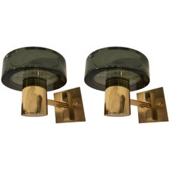 Pair of Seguso Murano 1960s Glass Wall Lamps Pair of Seguso Murano 1960s Glass Wall Lamps