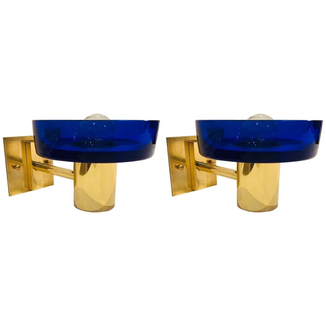Pair of Seguso Murano Glass 1960s Wall Lights