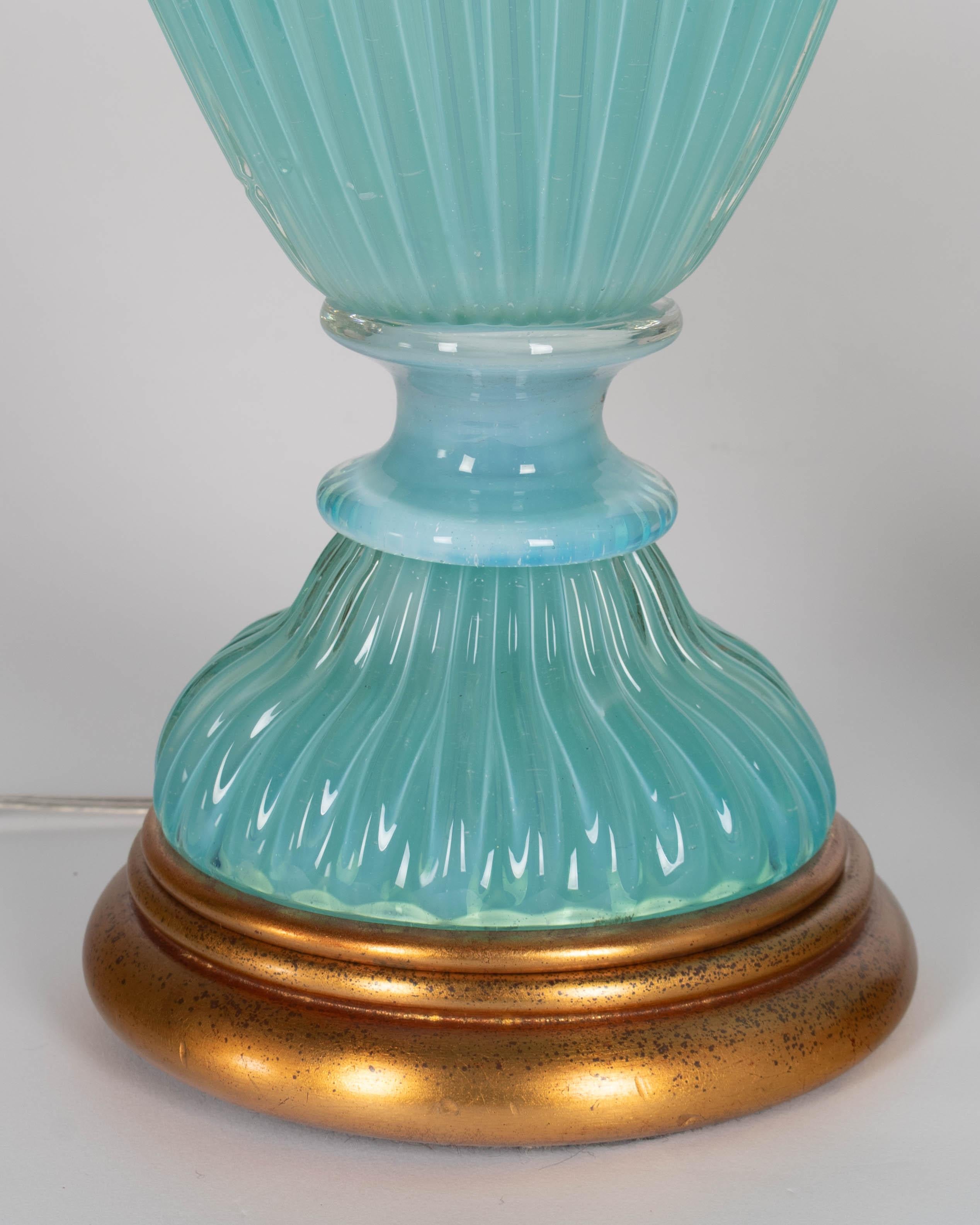Paar Seguso Murano Glas Marbro Lampen im Angebot 4