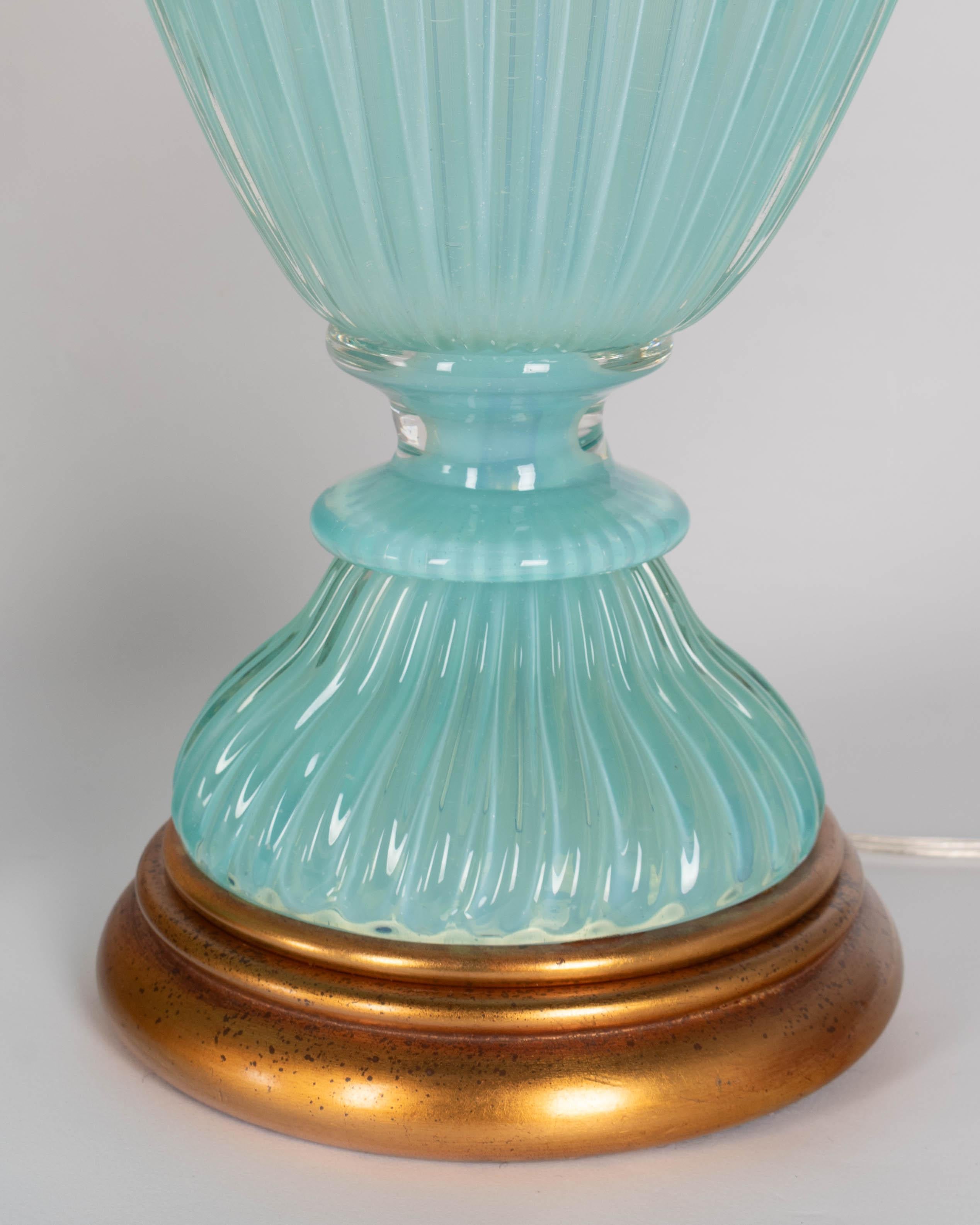 Paar Seguso Murano Glas Marbro Lampen im Angebot 5