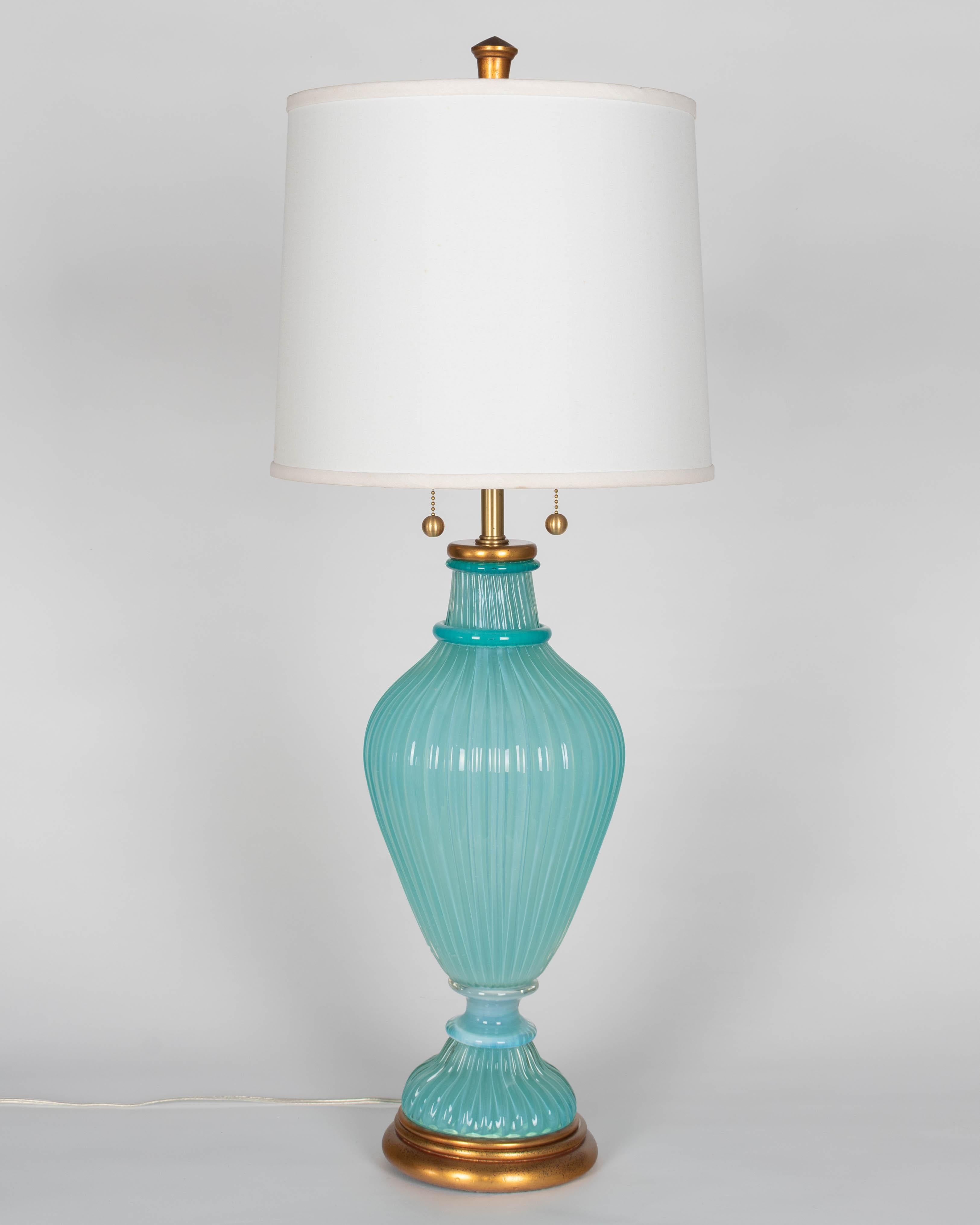 Paar Seguso Murano Glas Marbro Lampen im Zustand „Gut“ im Angebot in Winter Park, FL