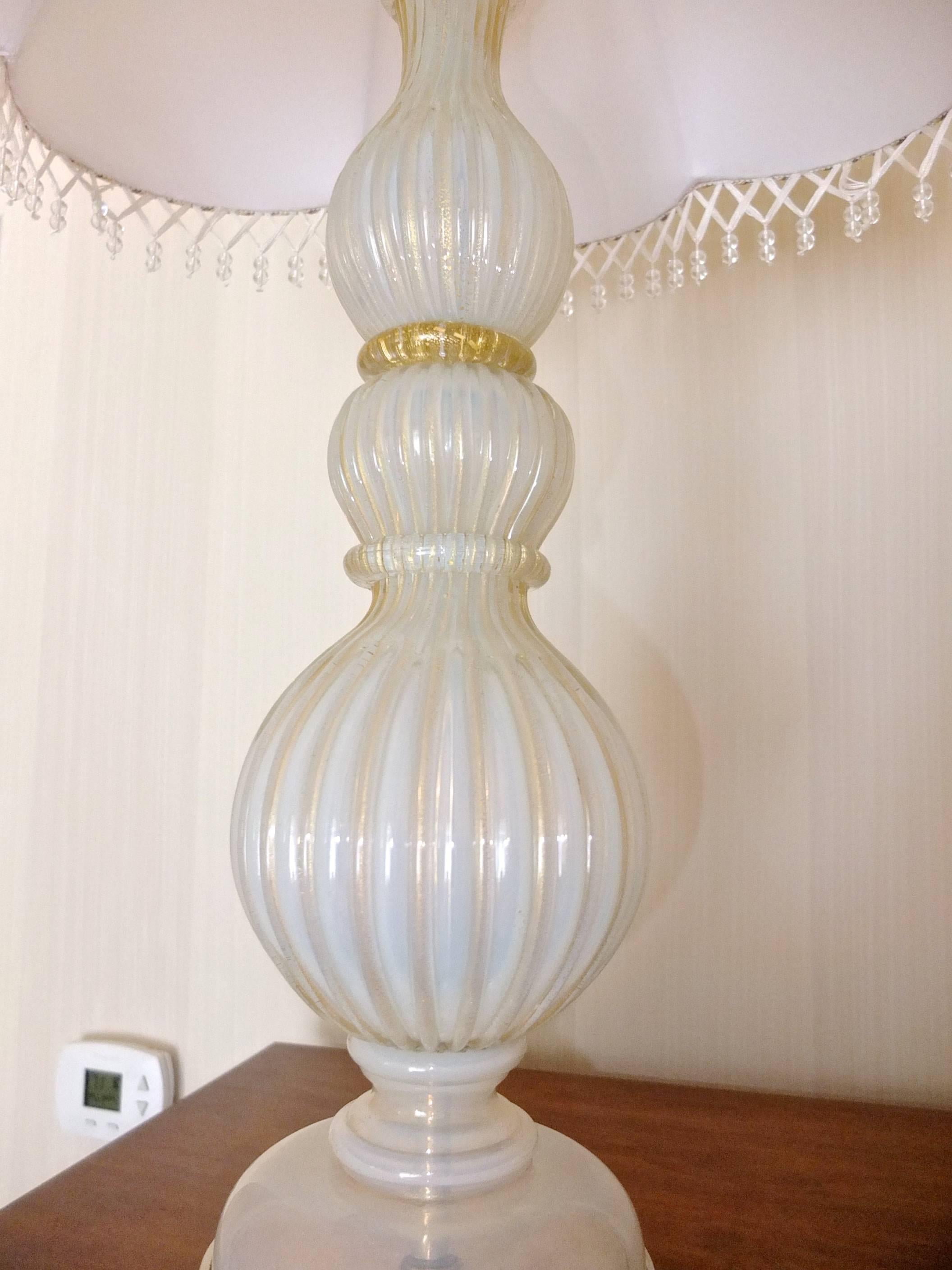 Pair of Seguso Murano Lamps by Marbro For Sale 12