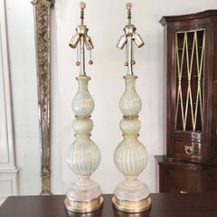 Pair of Seguso Murano Lamps by Marbro