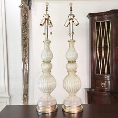 Pair of Seguso Murano Lamps by Marbro