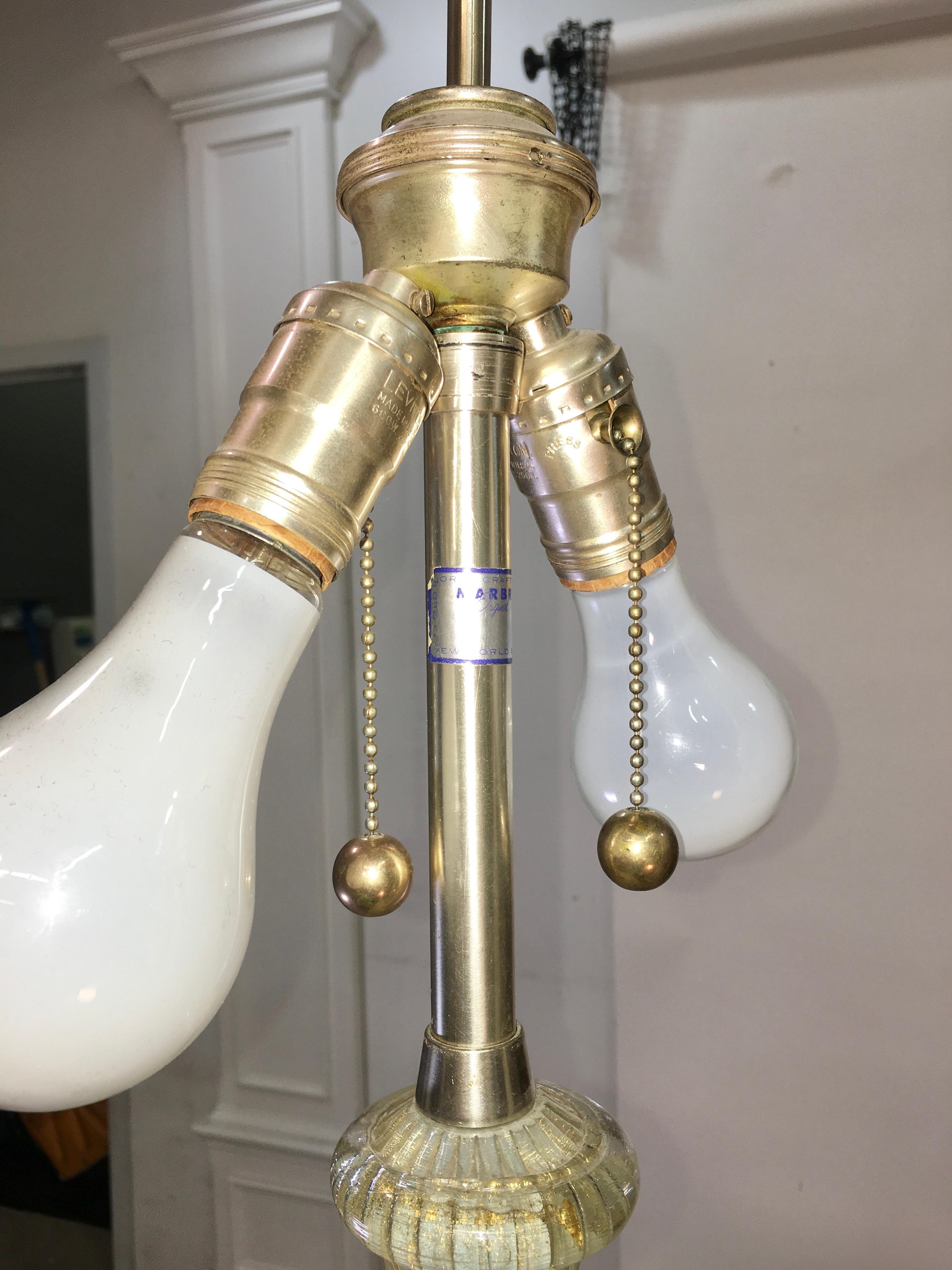 Paar Seguso Murano-Lampen von Marbro (Muranoglas) im Angebot