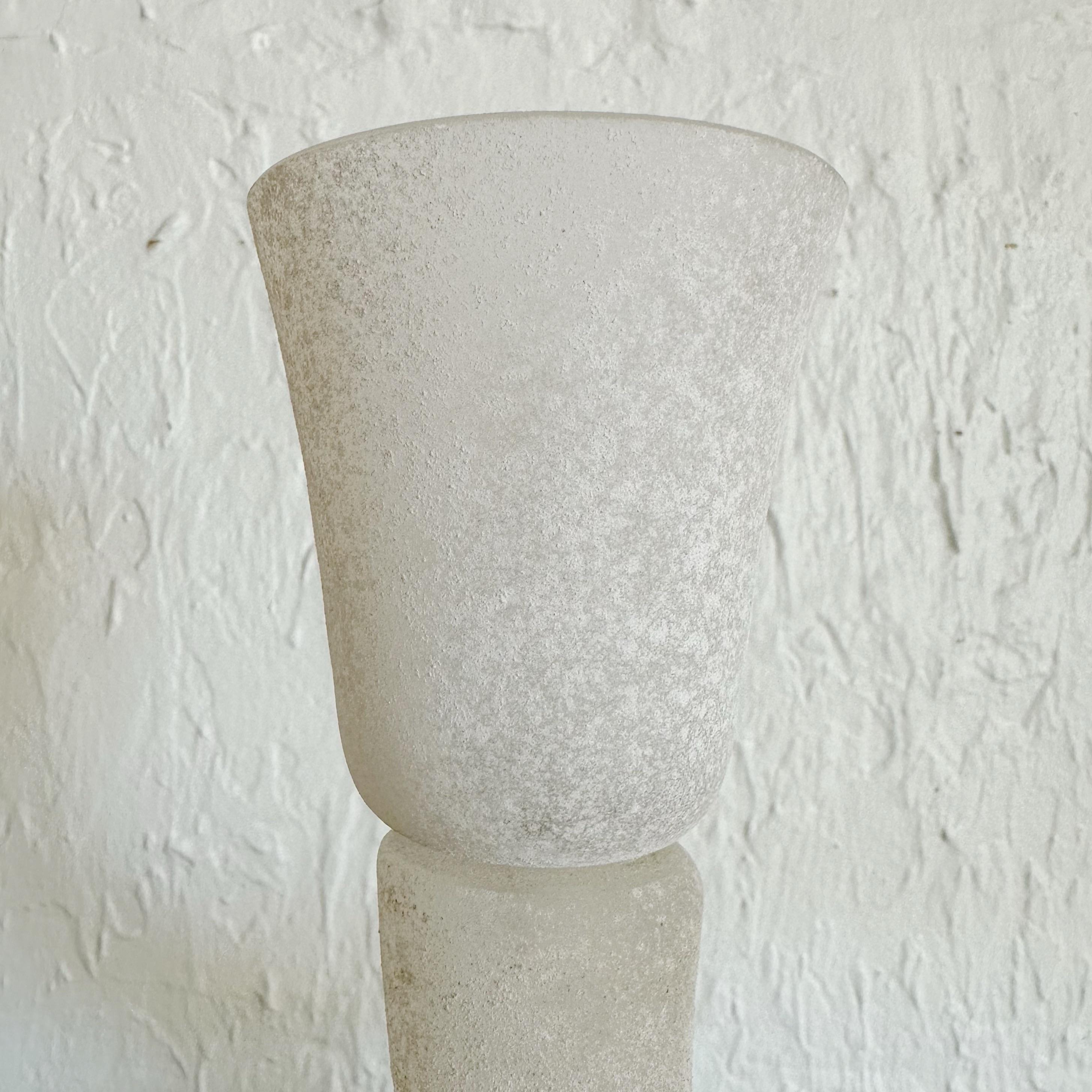 Paar Seguso Murano Scavo-Tischlampen mit Volute Arm aus Muranoglas, 1980er Jahre (Moderne der Mitte des Jahrhunderts) im Angebot