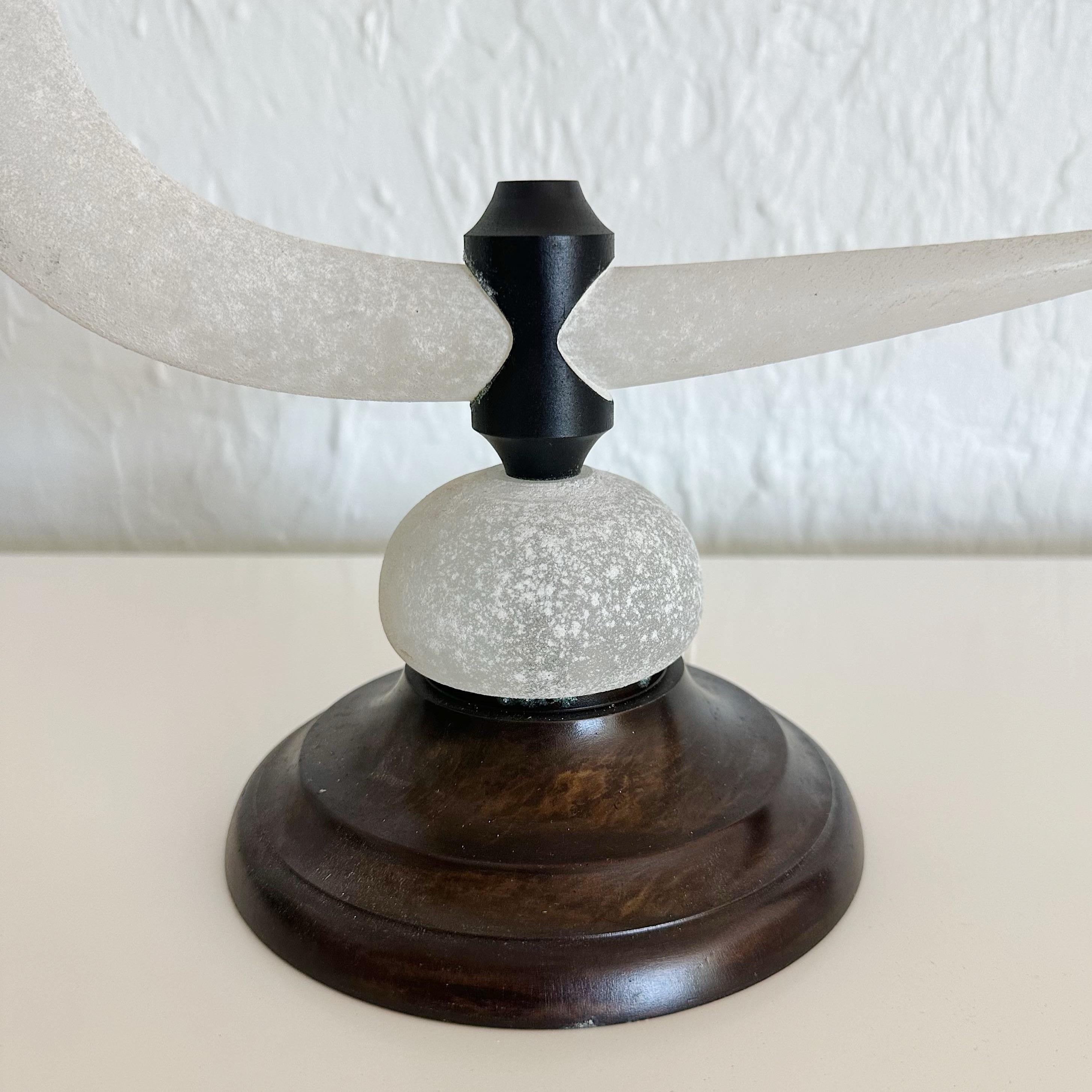 Paar Seguso Murano Scavo-Tischlampen mit Volute Arm aus Muranoglas, 1980er Jahre (Italienisch) im Angebot