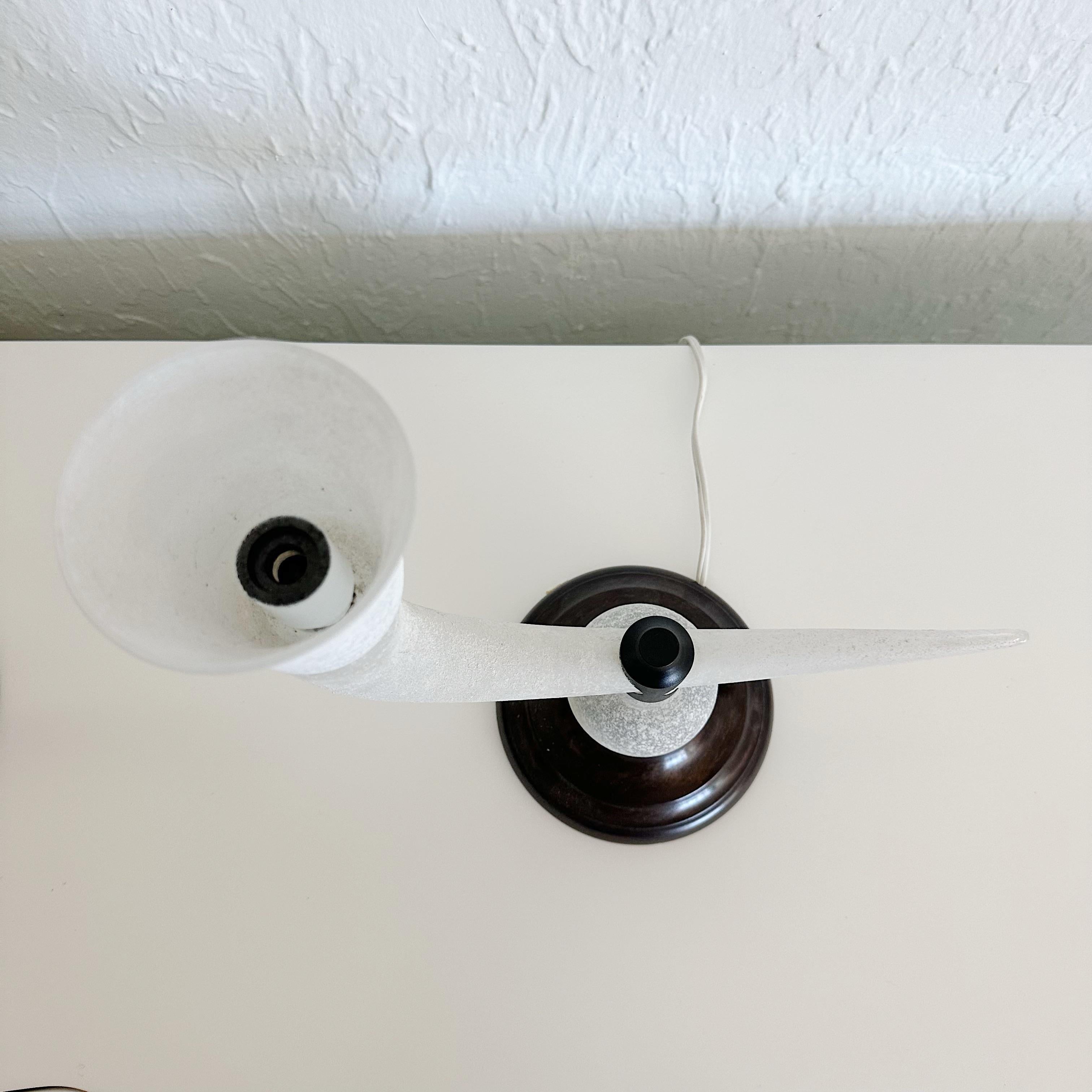 Paar Seguso Murano Scavo-Tischlampen mit Volute Arm aus Muranoglas, 1980er Jahre im Zustand „Gut“ im Angebot in West Palm Beach, FL