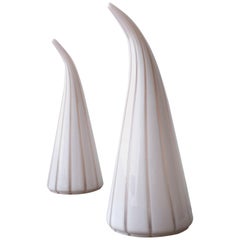 Pair of Seguso Vetri d'Arte Murano Glass Table Lamps