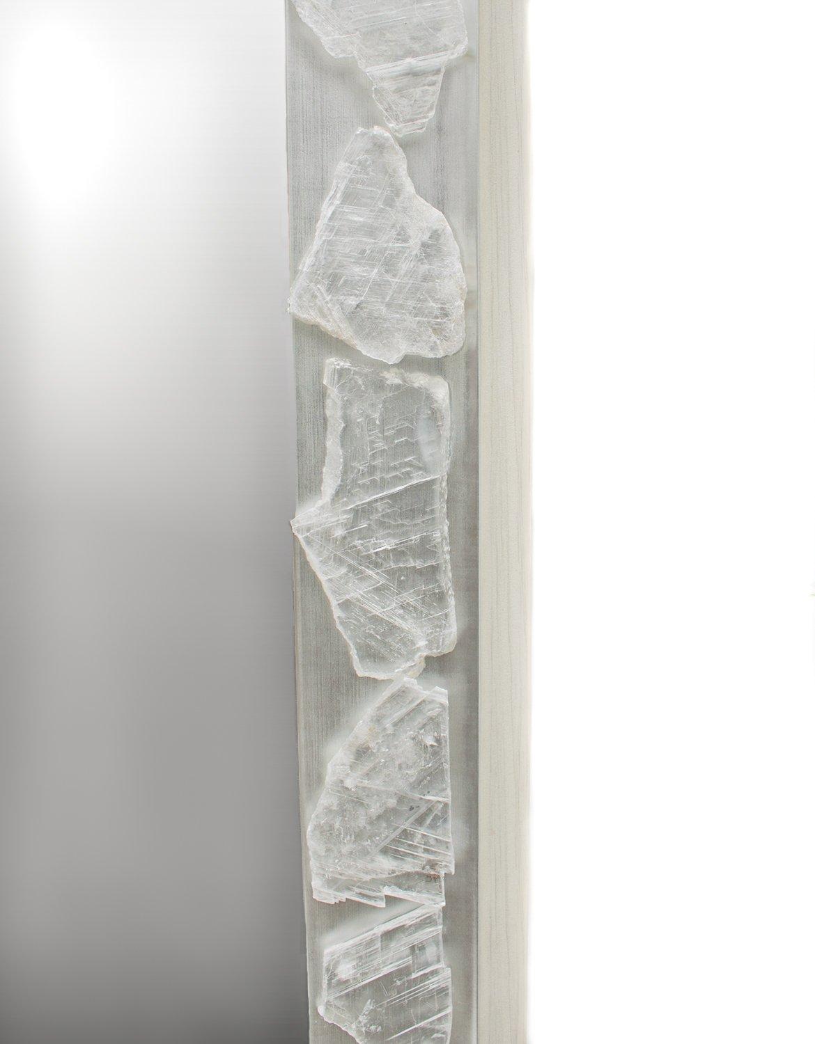 Contemporary Pair of Selenite Mirrors by Interi For Sale