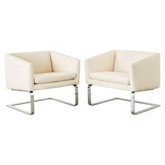 Pair of Selig Mid-Century Modern Cantilever Lounge Chairs