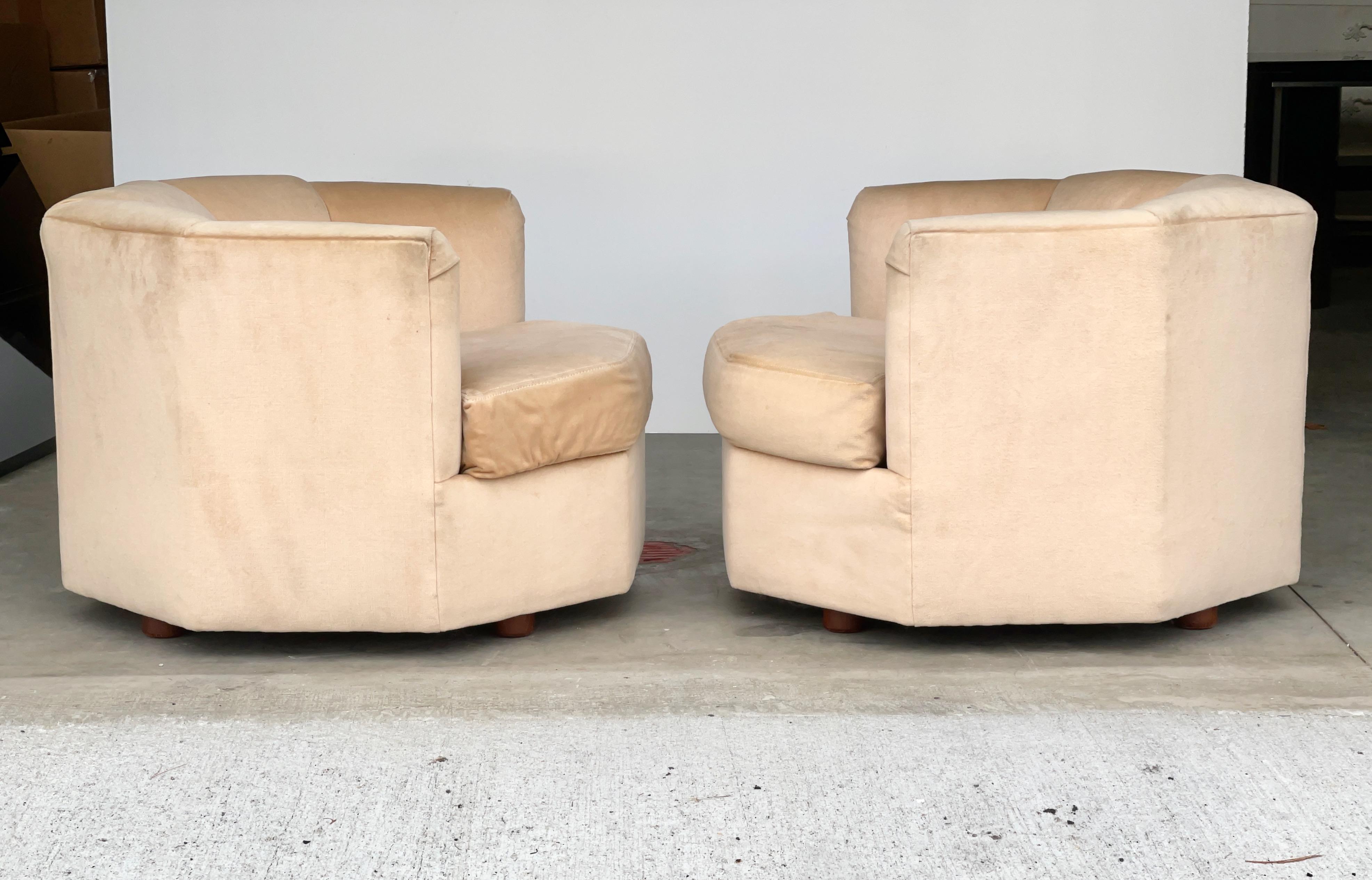 Tissu d'ameublement Paire de chaises longues « Octet » de Selig en vente
