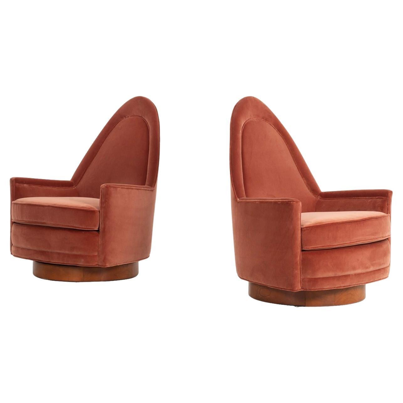 Pair of Selig Swivel Lounge Chairs 1965 For Sale