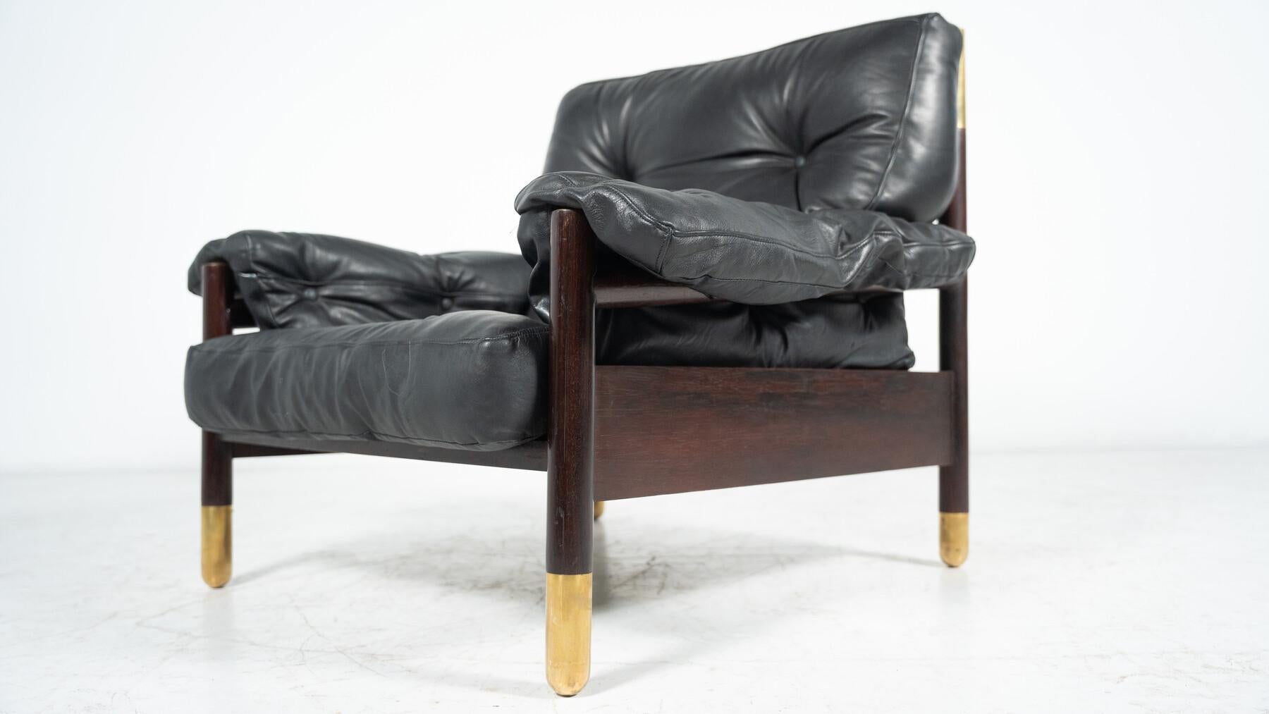 Paire de fauteuilsella avec pouf de Carlo De Carli pour Sormani, années 60 en vente 3