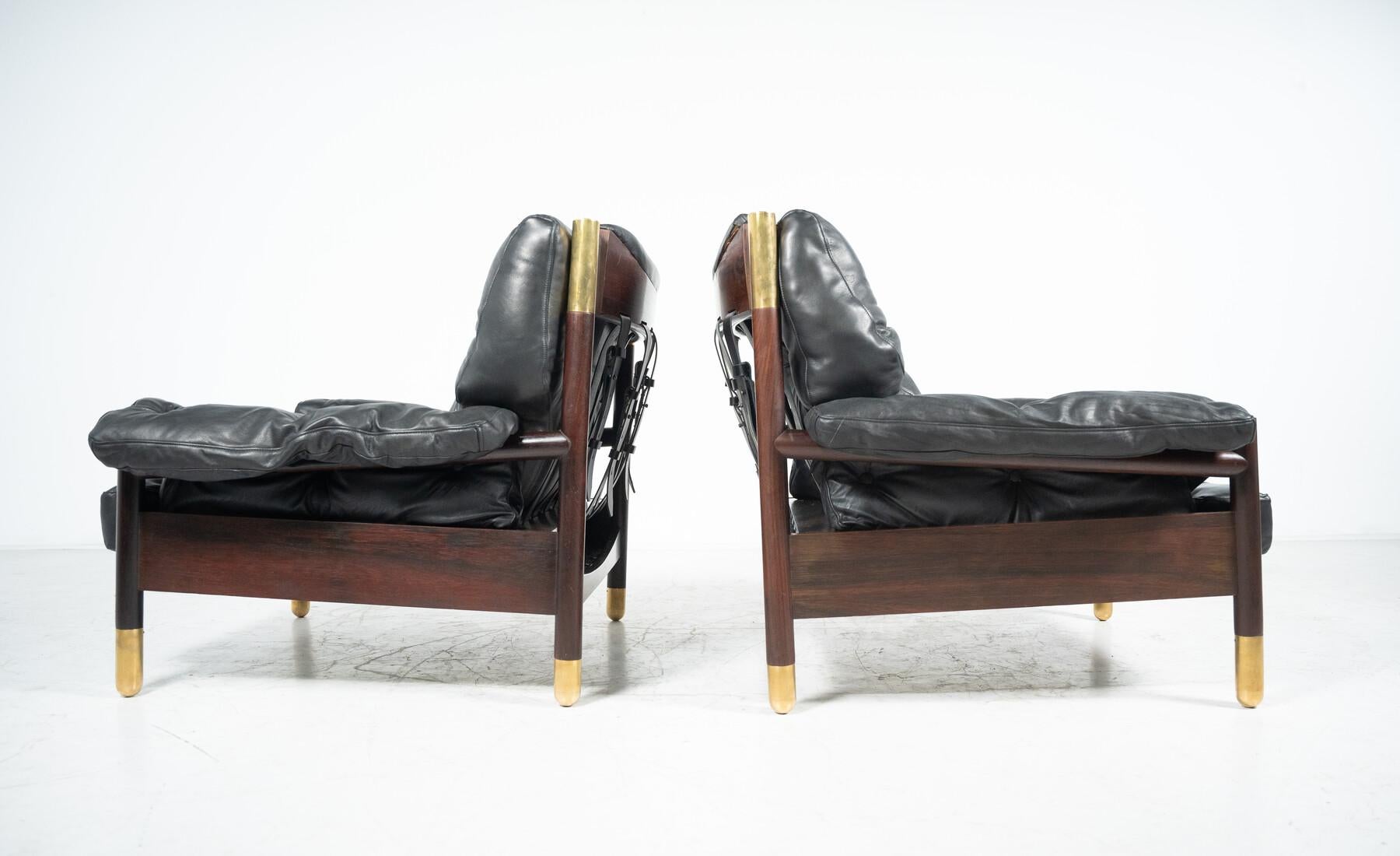 Paire de fauteuilsella avec pouf de Carlo De Carli pour Sormani, années 60 en vente 12