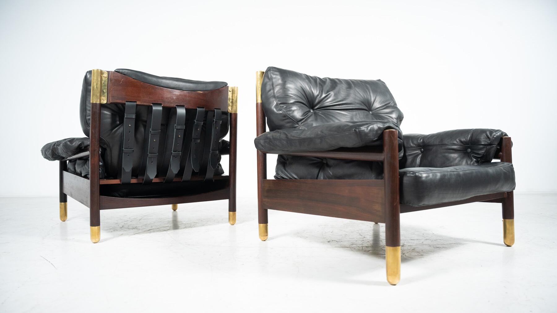 Paire de fauteuilsella avec pouf de Carlo De Carli pour Sormani, années 60 en vente 2