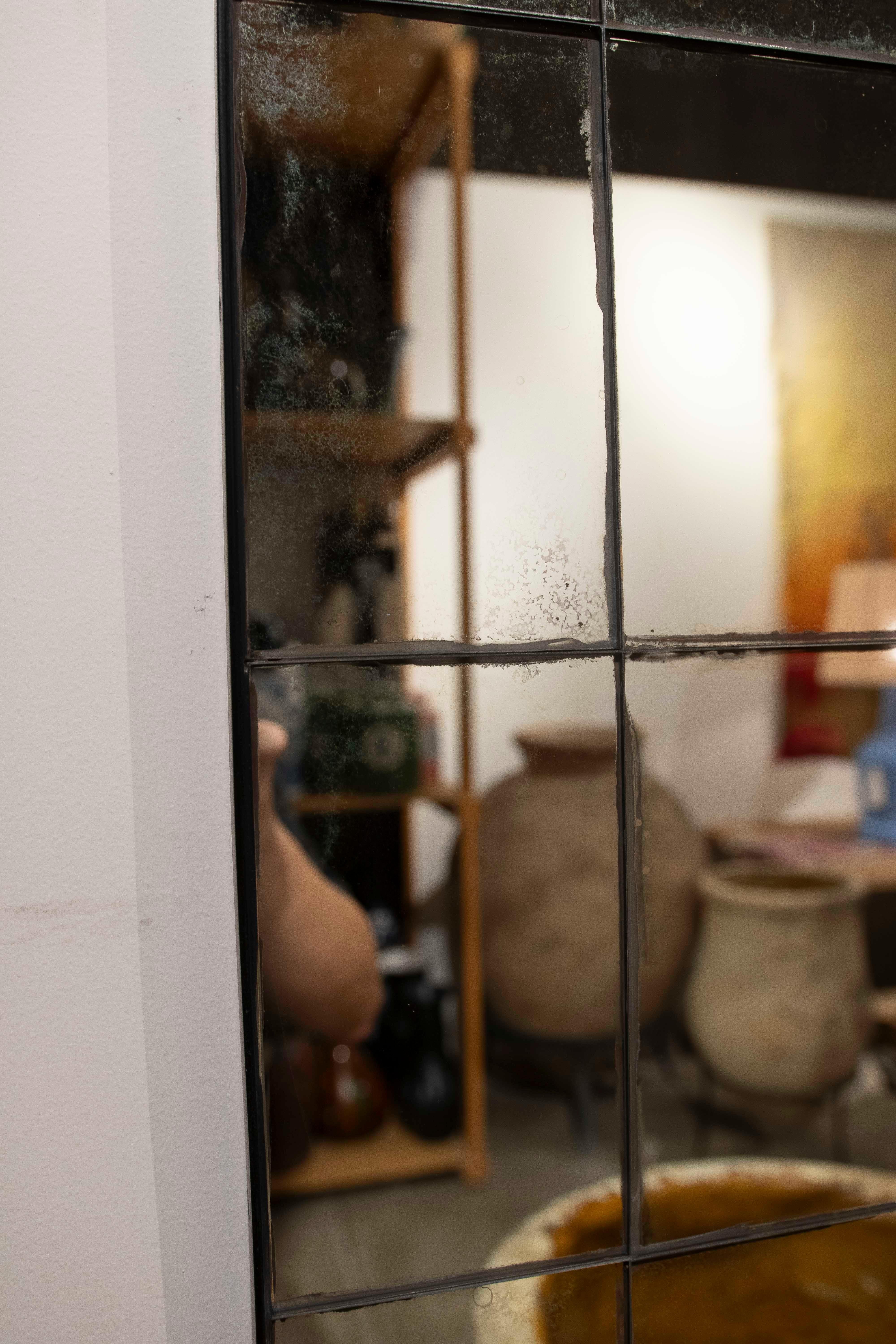 Coppia di specchi da parete ad arco semicircolare con specchi invecchiati in vendita 12