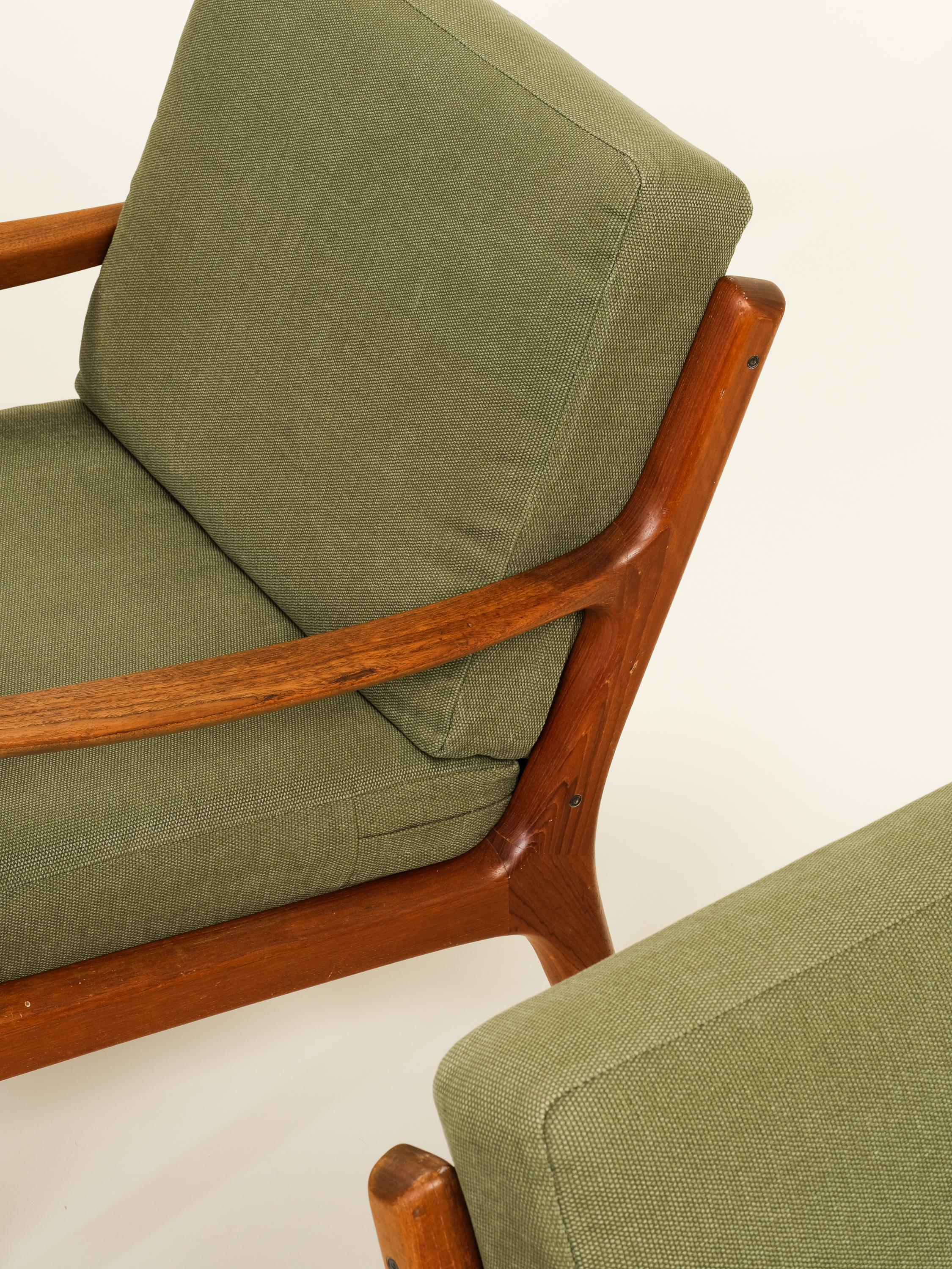 Pair of 'Senator' Lounge Chairs by Ole Wanscher for France & Søn, 1950s 5