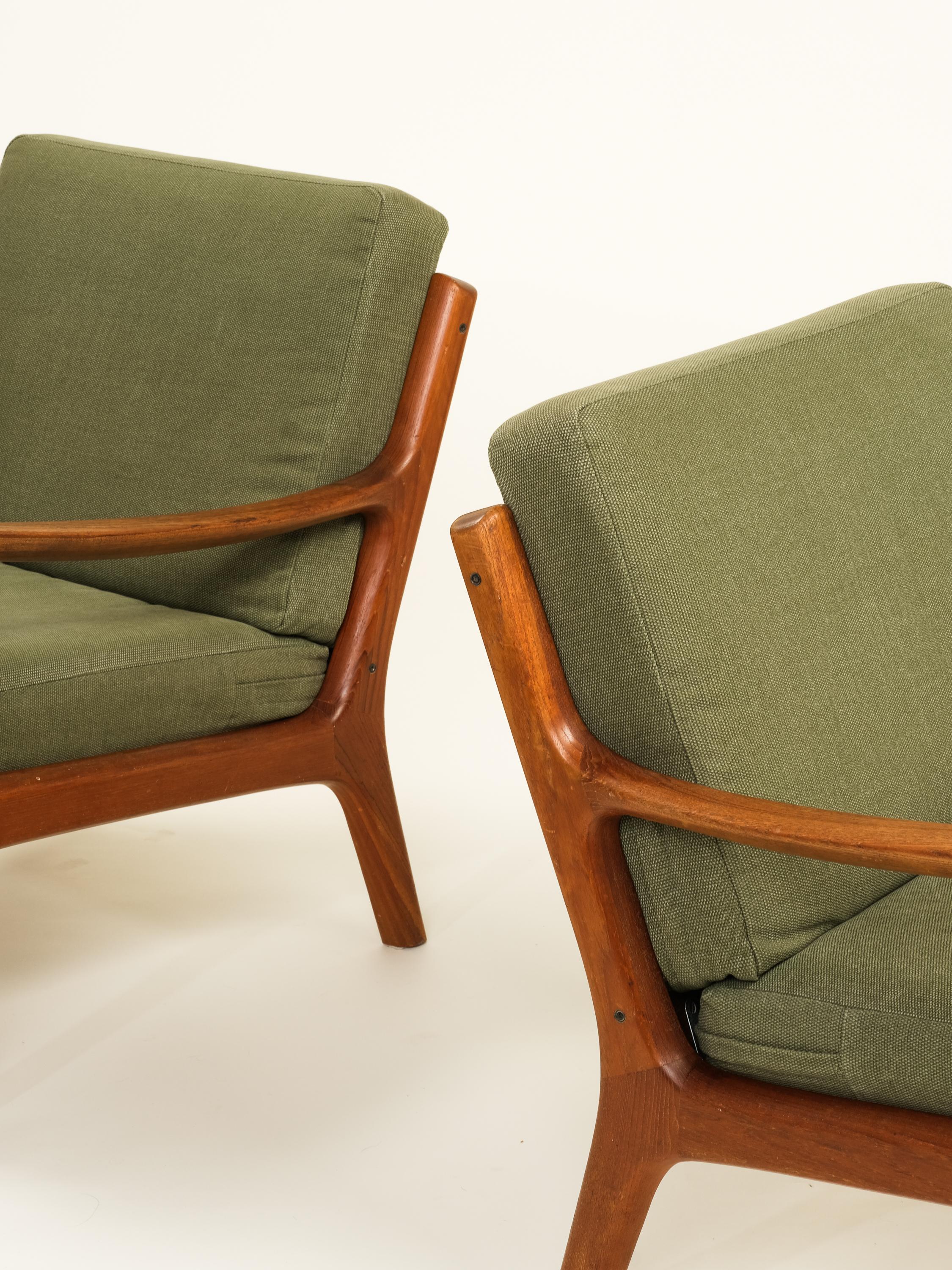 Pair of 'Senator' Lounge Chairs by Ole Wanscher for France & Søn, 1950s In Good Condition In Karis, Nyland