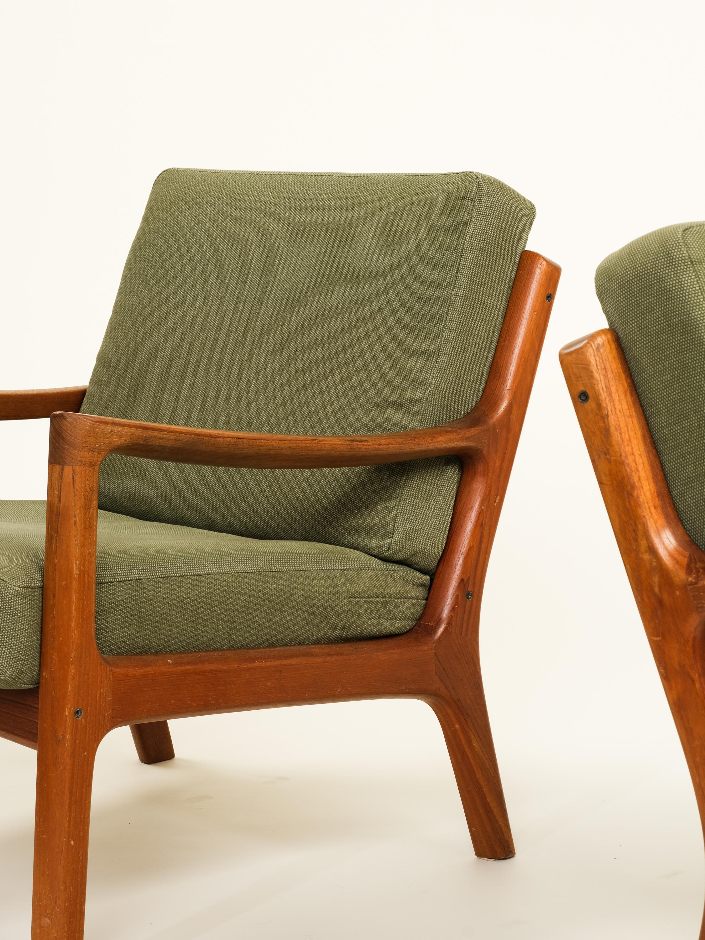 Mid-20th Century Pair of 'Senator' Lounge Chairs by Ole Wanscher for France & Søn, 1950s