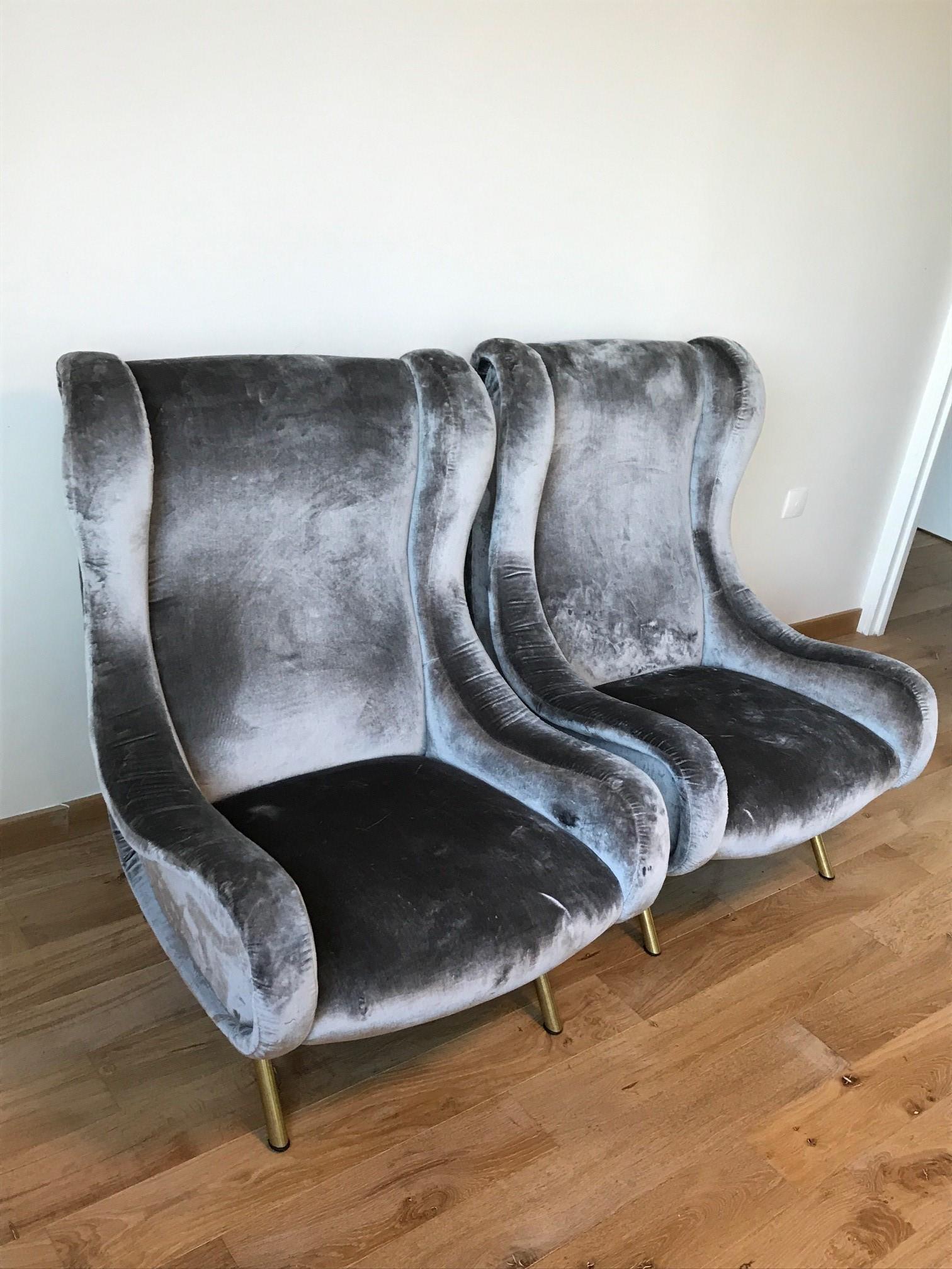 Pair of Senior Armchairs by Marco Zanuso In Good Condition In Paris, FR