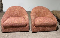 Pareja de sensacionales sillones club de chenilla rosa