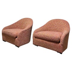 Pareja de sensacionales sillones club de chenilla rosa