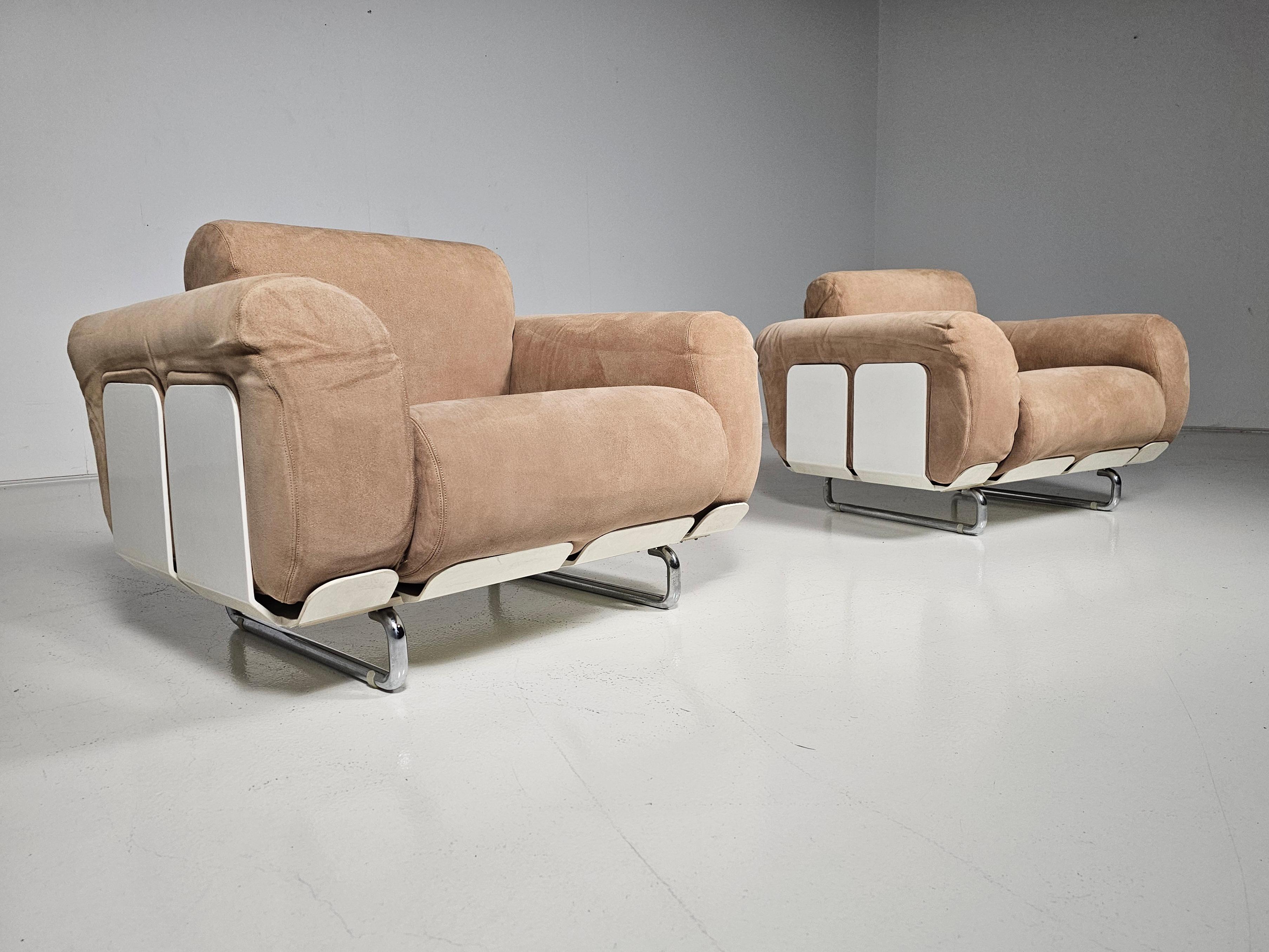 Mid-Century Modern Paire de chaises longues Senzafine d'Eleonore Peduzzi Riva pour Zanotta, années 1960 en vente