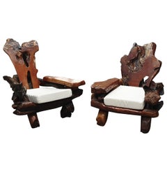 Vintage Pair of Sequoia Armchairs, Mid-20th Century