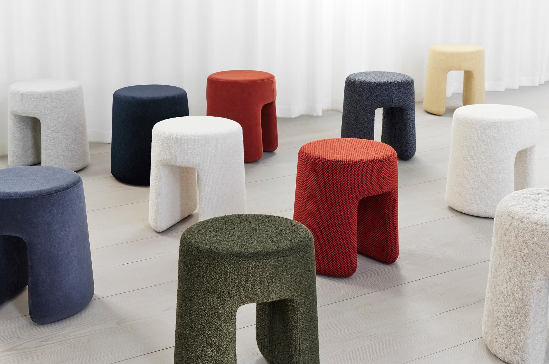 Pair of Sequoia Pouf, Barnum 24-Lana, by Space Copenhagen for Fredericia For Sale 4