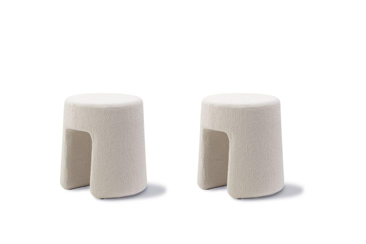 Scandinavian Modern Pair of Sequoia Pouf, Barnum 24-Lana, by Space Copenhagen for Fredericia For Sale