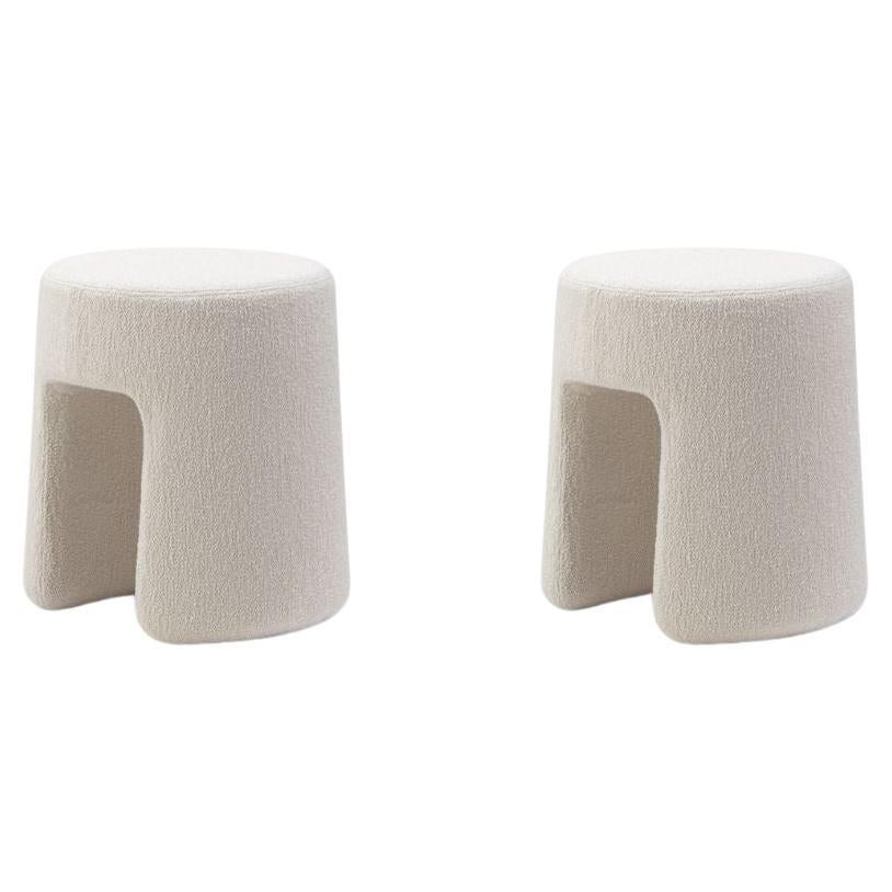 Pair of Sequoia Pouf, Barnum 24-Lana, by Space Copenhagen for Fredericia For Sale