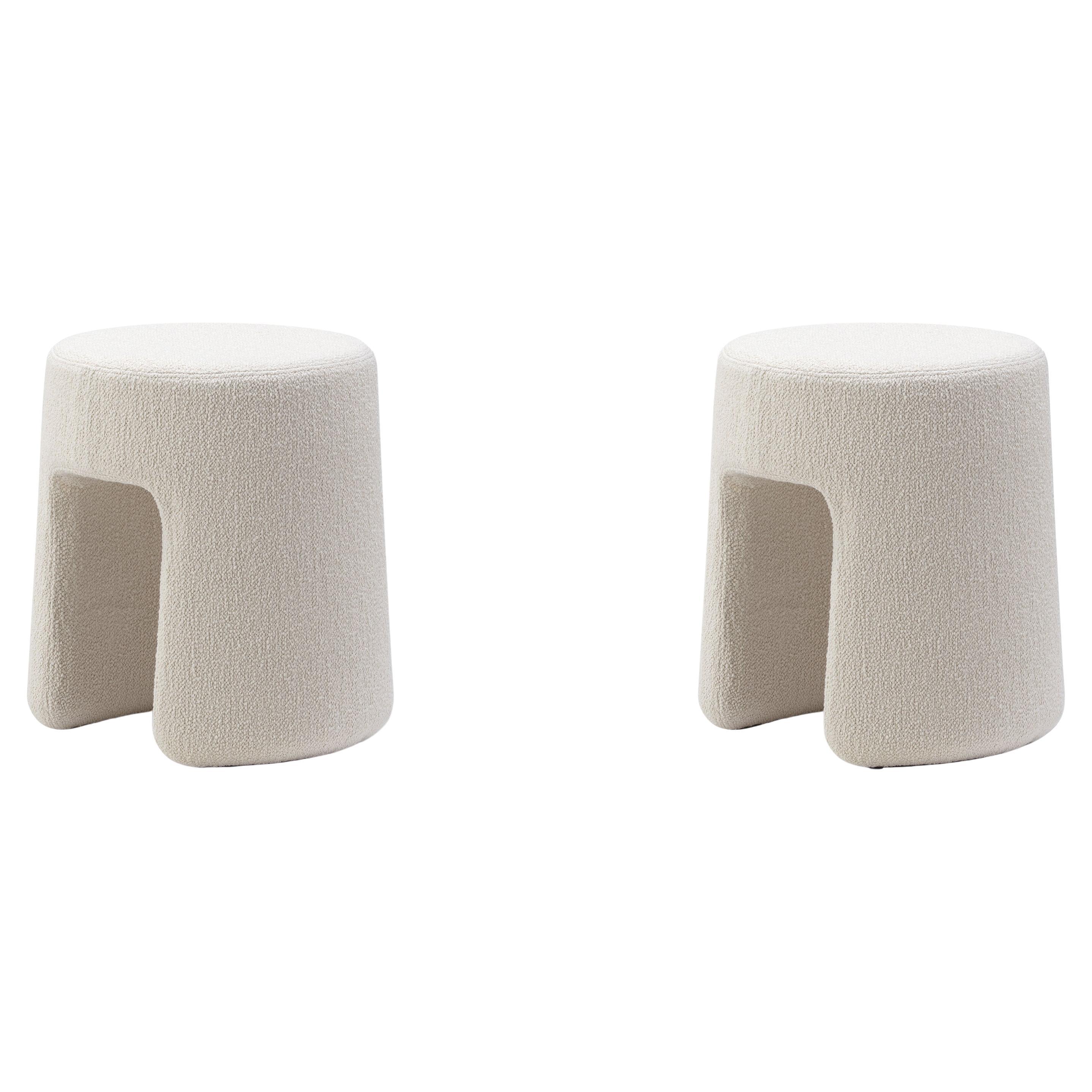 Pair of Sequoia Pouf, Barnum 24-Lana, by Space Copenhagen for Fredericia