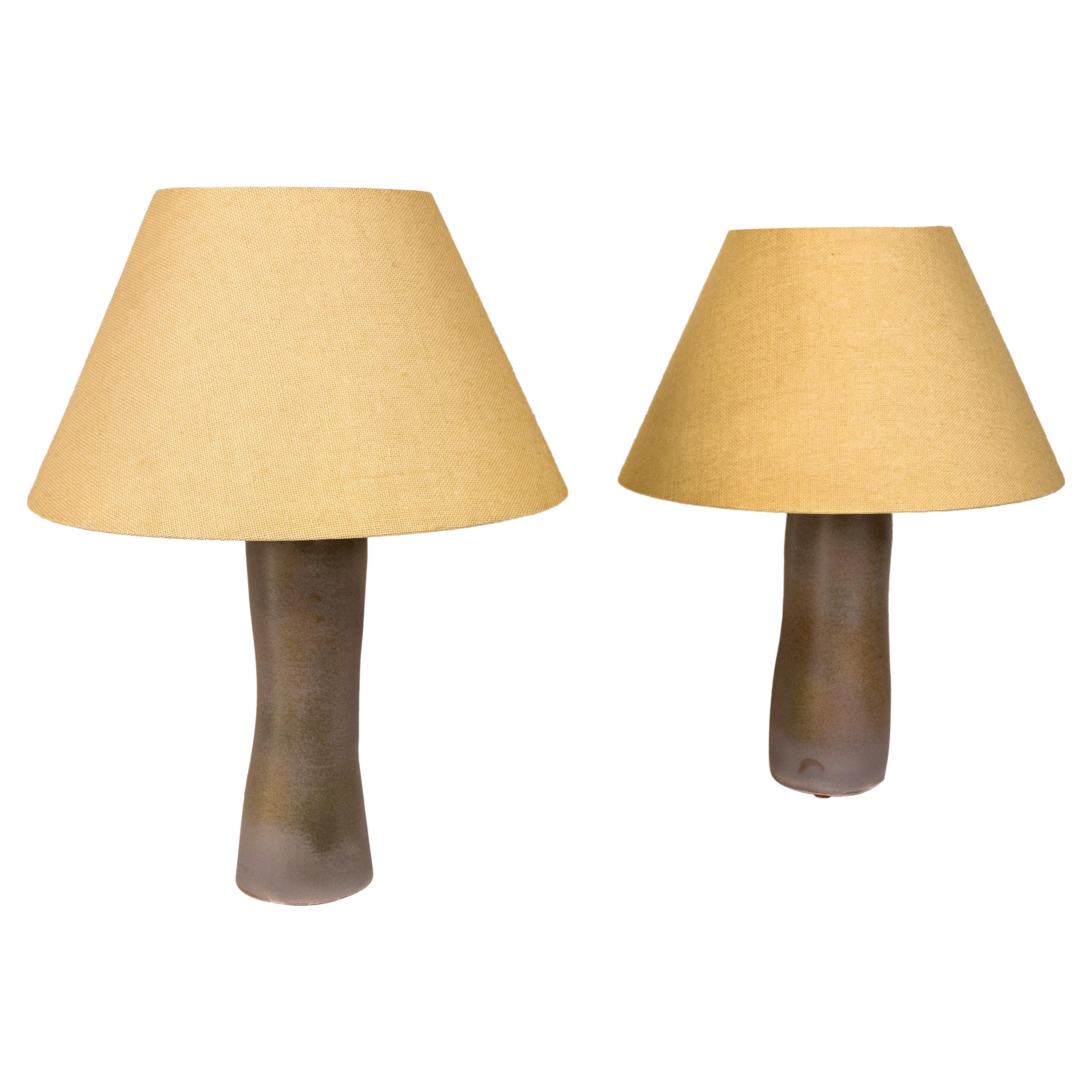 Pair of Serge Castella Ceramic Table Lamps for Paco Orti, 2019, France