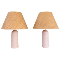 Paire de lampes de bureau en céramique Serge Castella pour Paco Orti, 2019, France