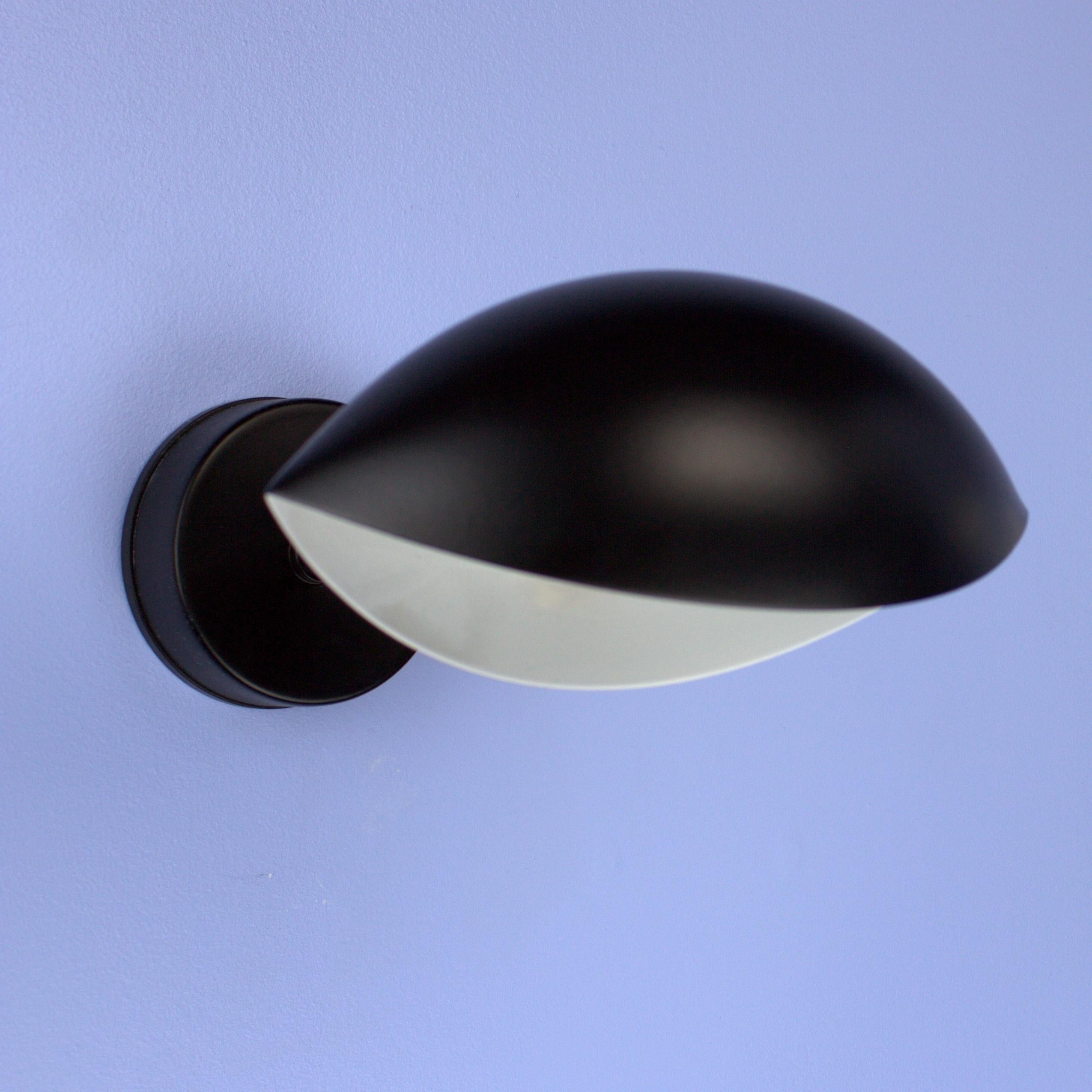French Serge Mouille - Pair of Eye Sconces in Black - IN STOCK! For Sale