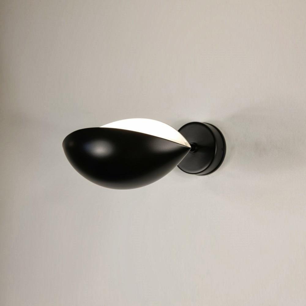 Painted Serge Mouille - Pair of Eye Sconces in Black - IN STOCK! For Sale