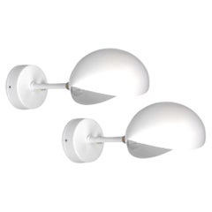 Pair of Serge Mouille Eye Sconces in White, in Stock!
