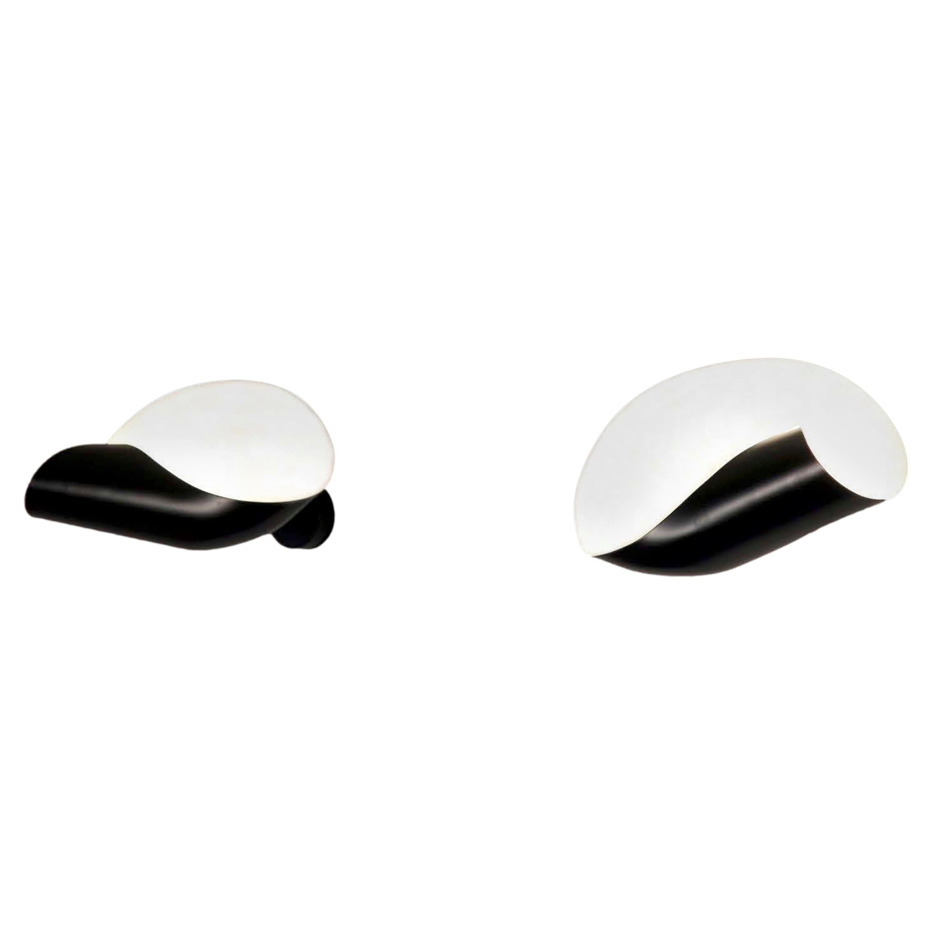 Serge Mouille - Pair of Conche Sconces in Black - IN STOCK!