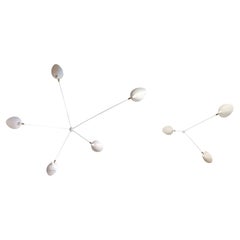 Serge Mouille - 1  5-Arm and 1  3-Arm Spider Sconces in White - IN STOCK!