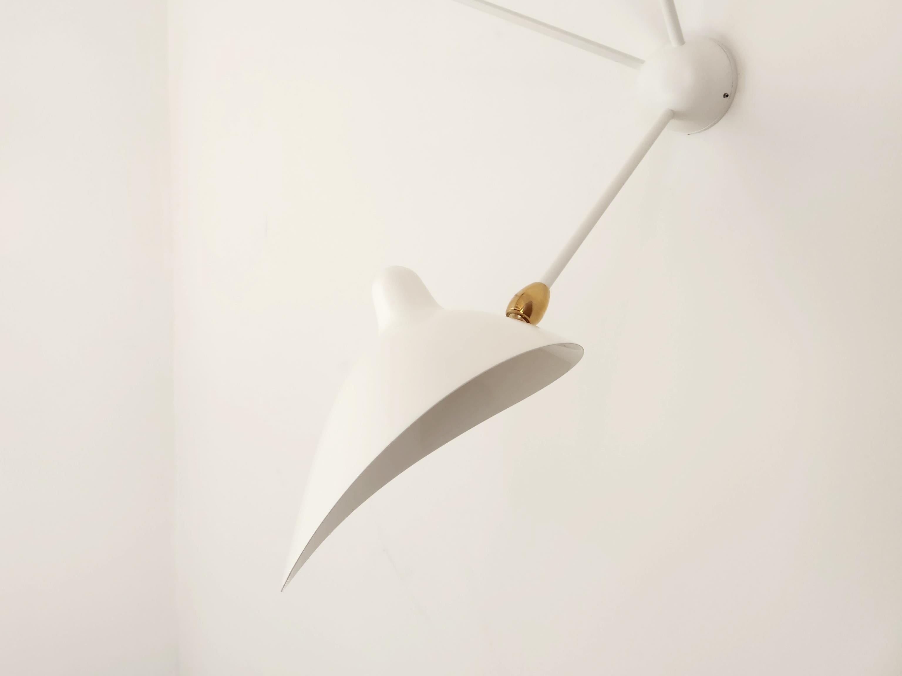 Serge Mouille - Pair of 3-Arm Spider Sconces in White - IN STOCK! In New Condition For Sale In Stratford, CT