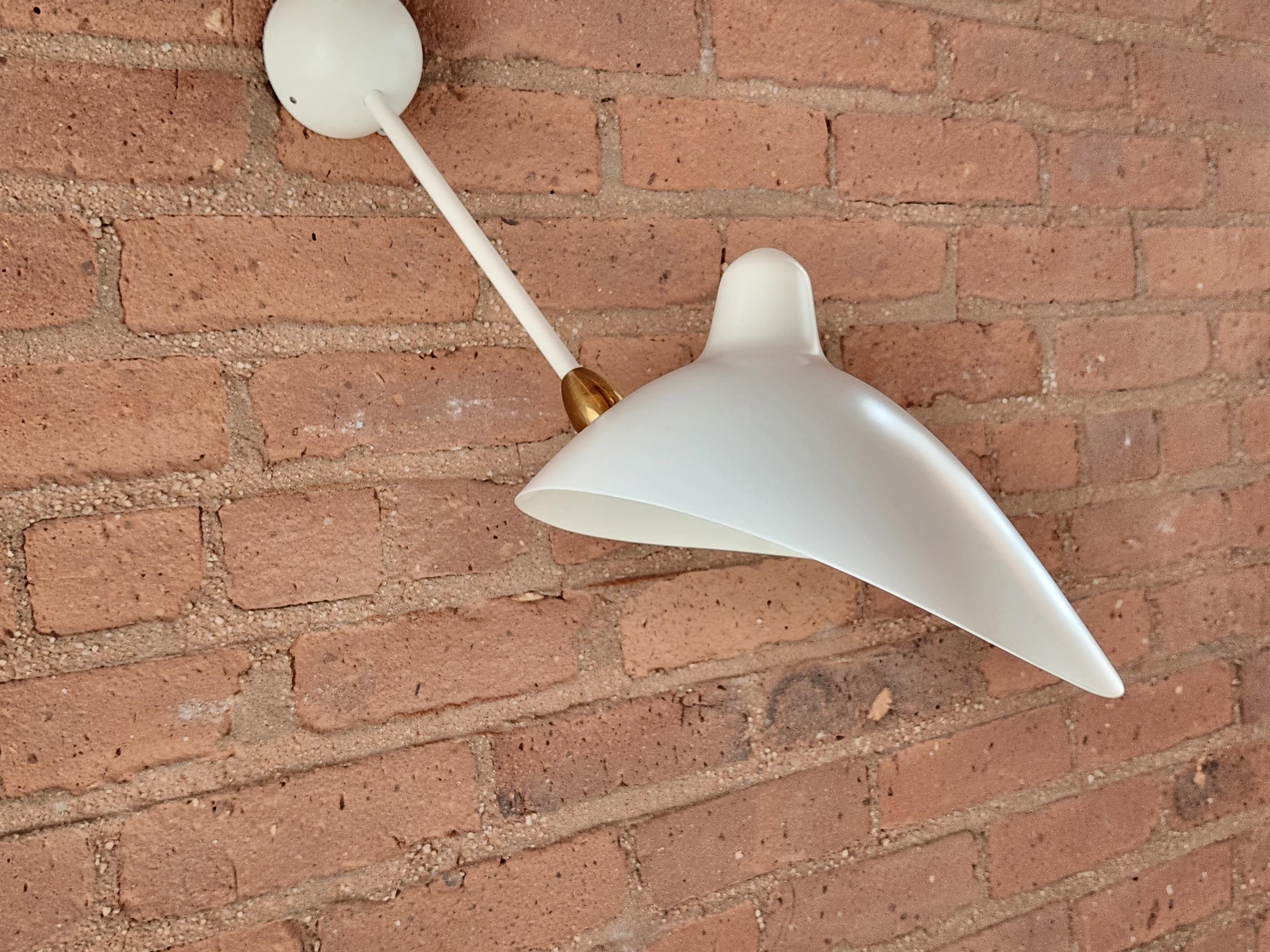 Contemporary Serge Mouille - Pair of 3-Arm Spider Sconces in White - IN STOCK! For Sale