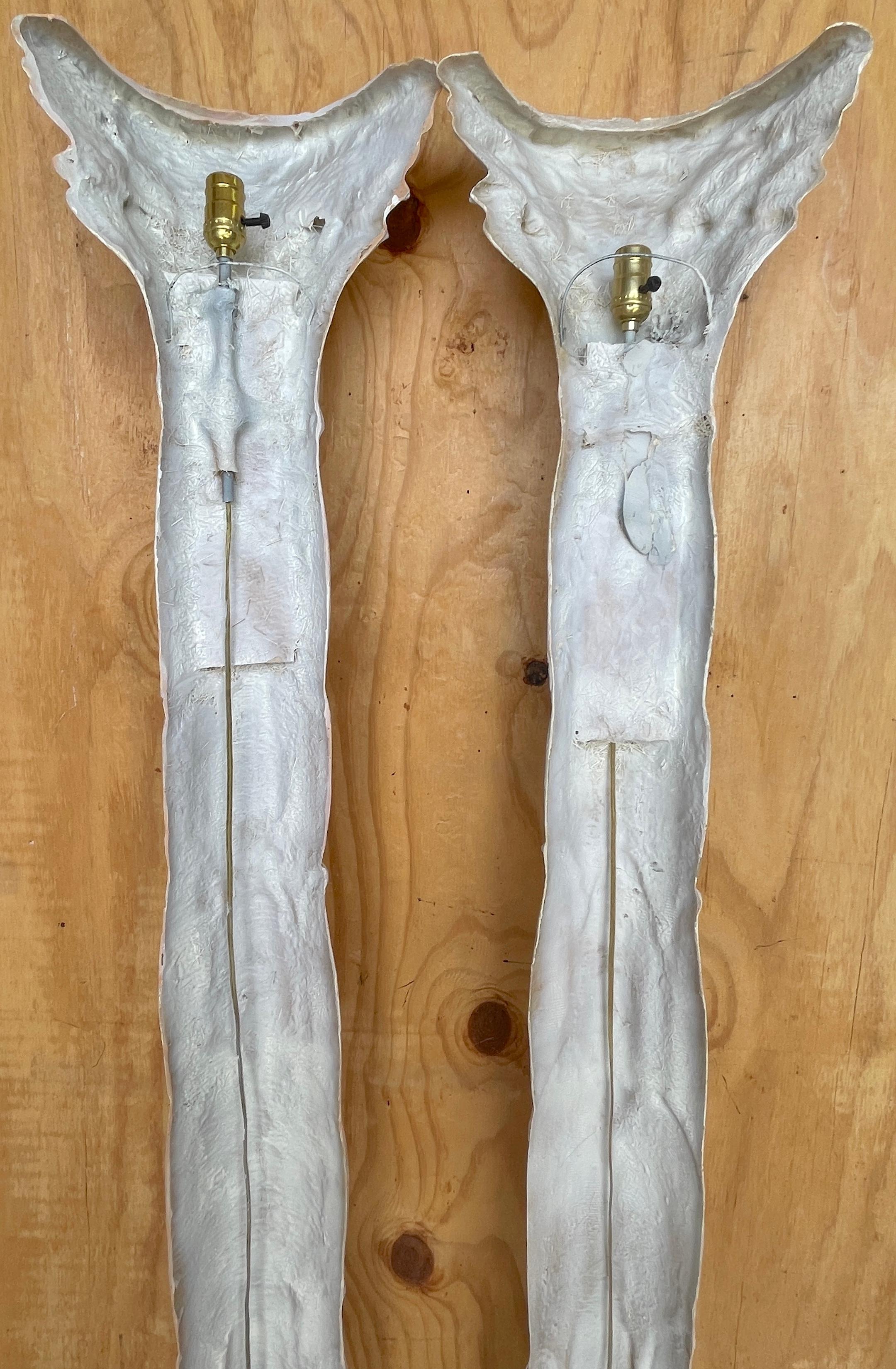 Pair of Serge Roche Style Palmette Torchieres / Wall Sconces  For Sale 4
