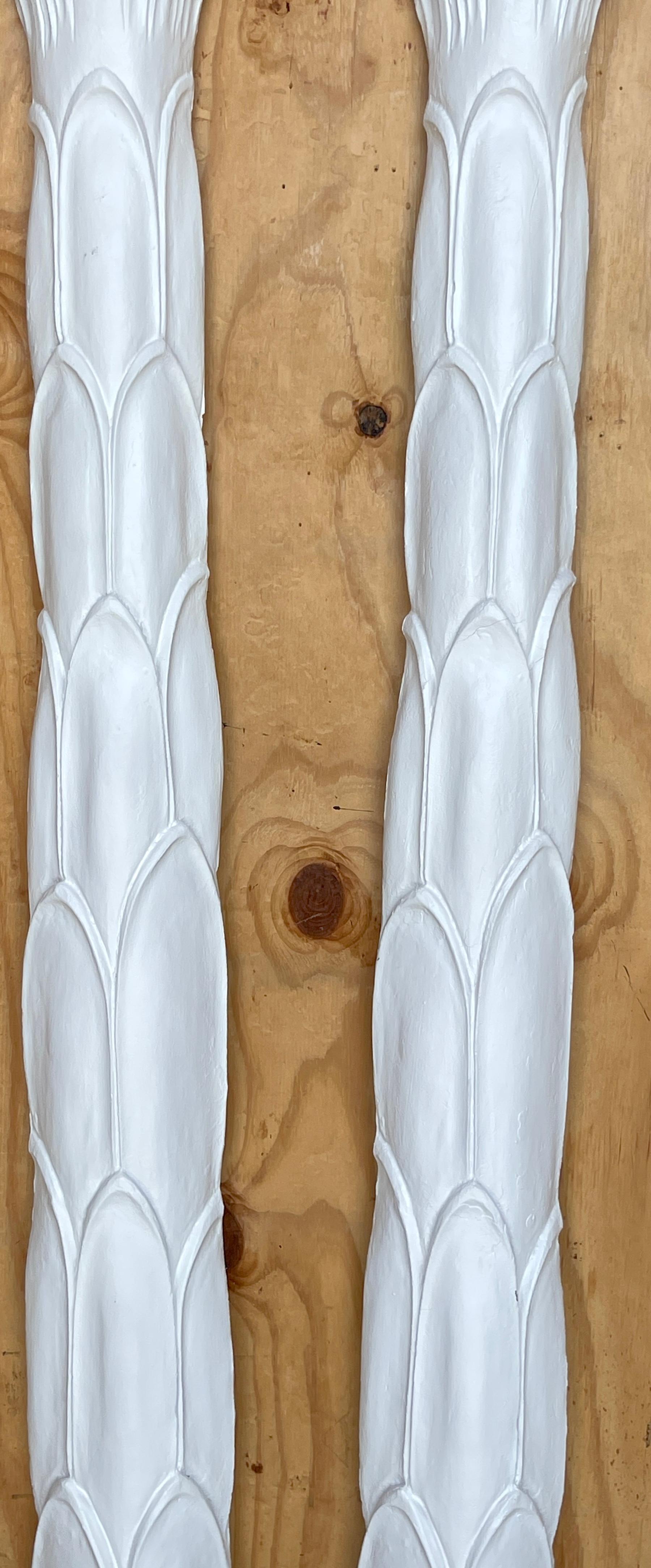 Painted Pair of Serge Roche Style Palmette Torchieres / Wall Sconces