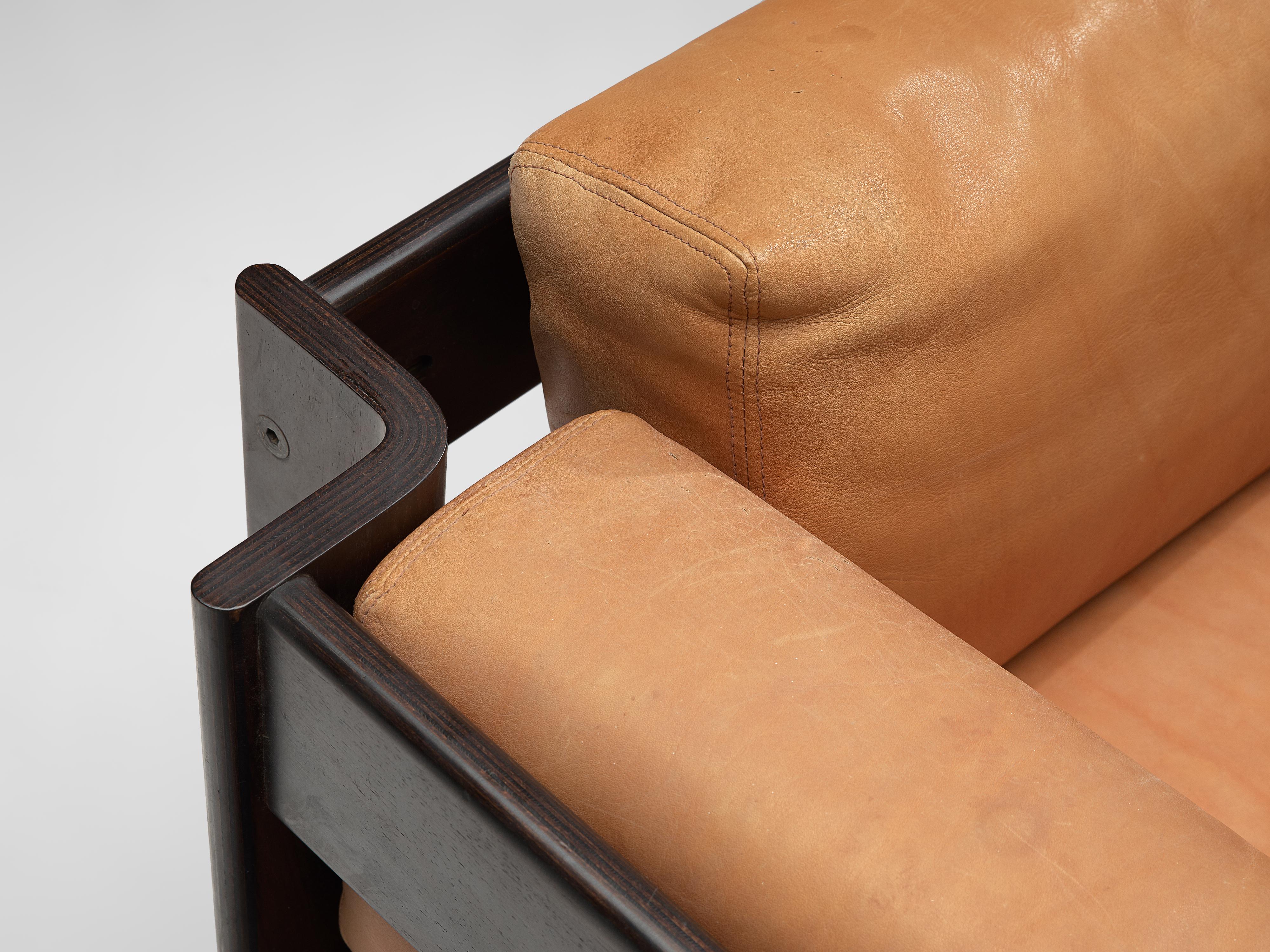 Mid-Century Modern Pair of Sergio Asti 'Zelda' Lounge Chairs in Cognac Leather