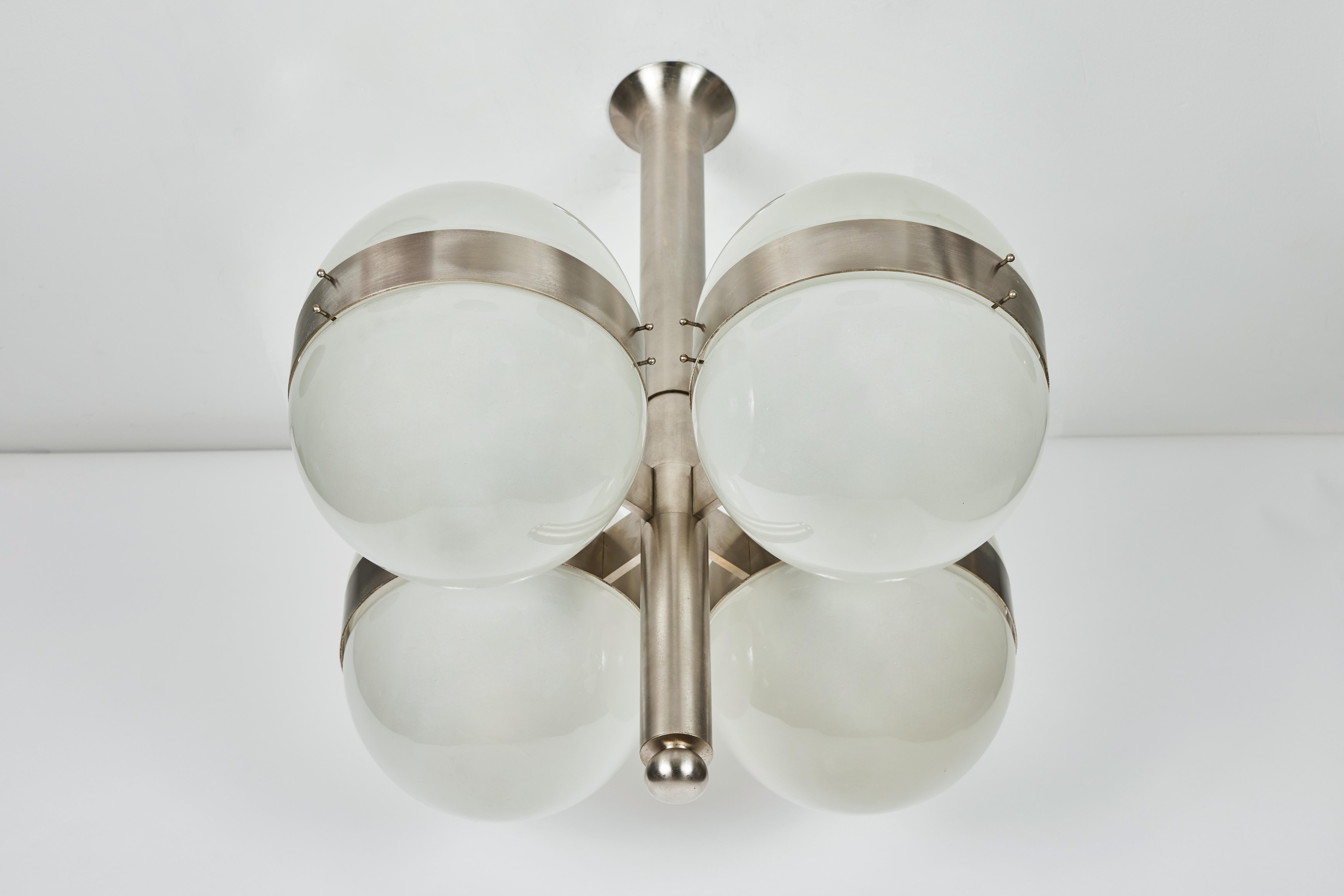 Pair of Sergio Mazza 'Tetraclio' Chandeliers for Artemide, 1960s In Good Condition In Glendale, CA