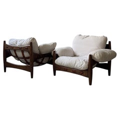 Pair of Sergio Rodrigues armchairs, Brazilian design 1960's