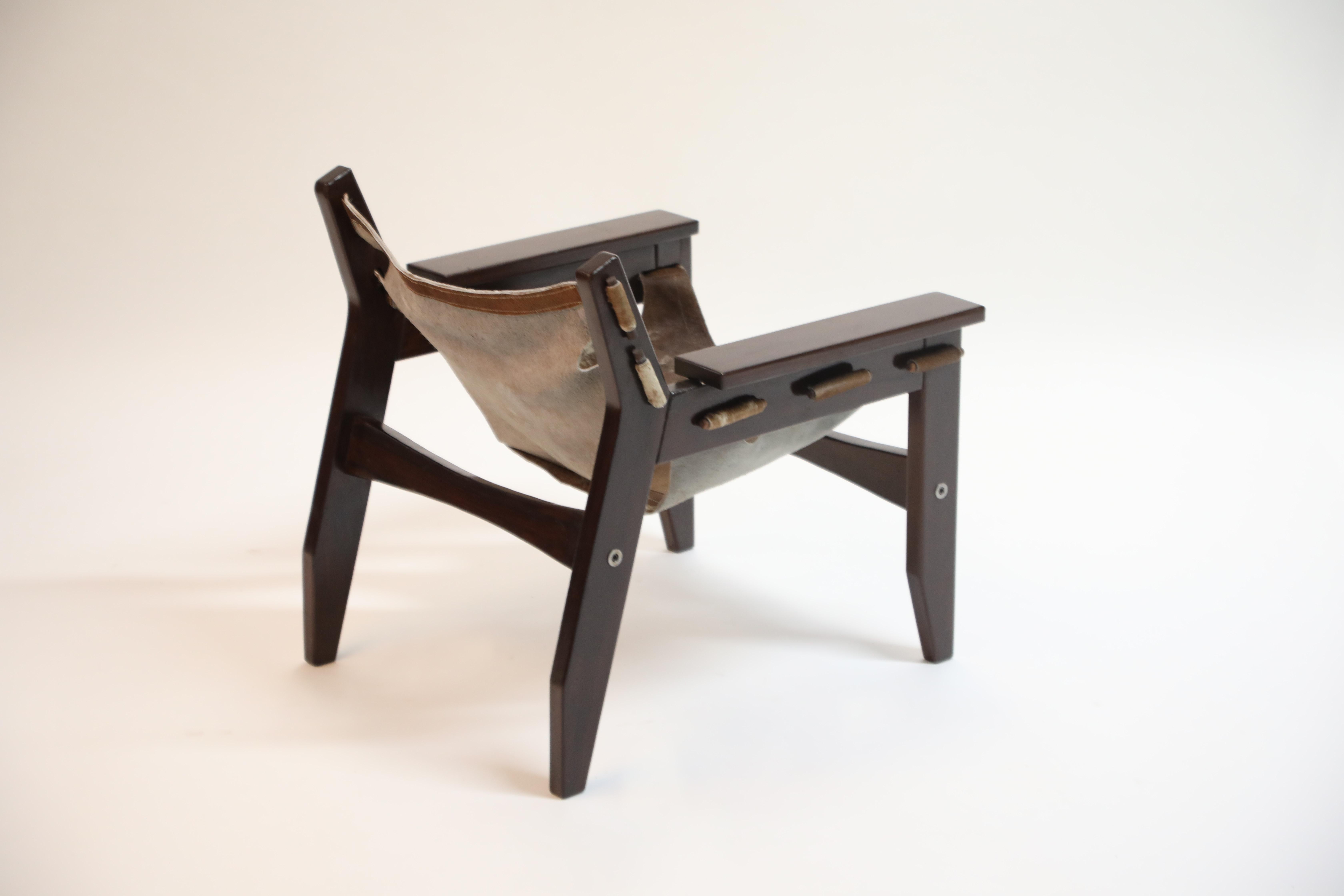 Pair of Sergio Rodrigues Kilin Chairs in Rosewood and Cowhide, OCA, Brazil 1970s 6