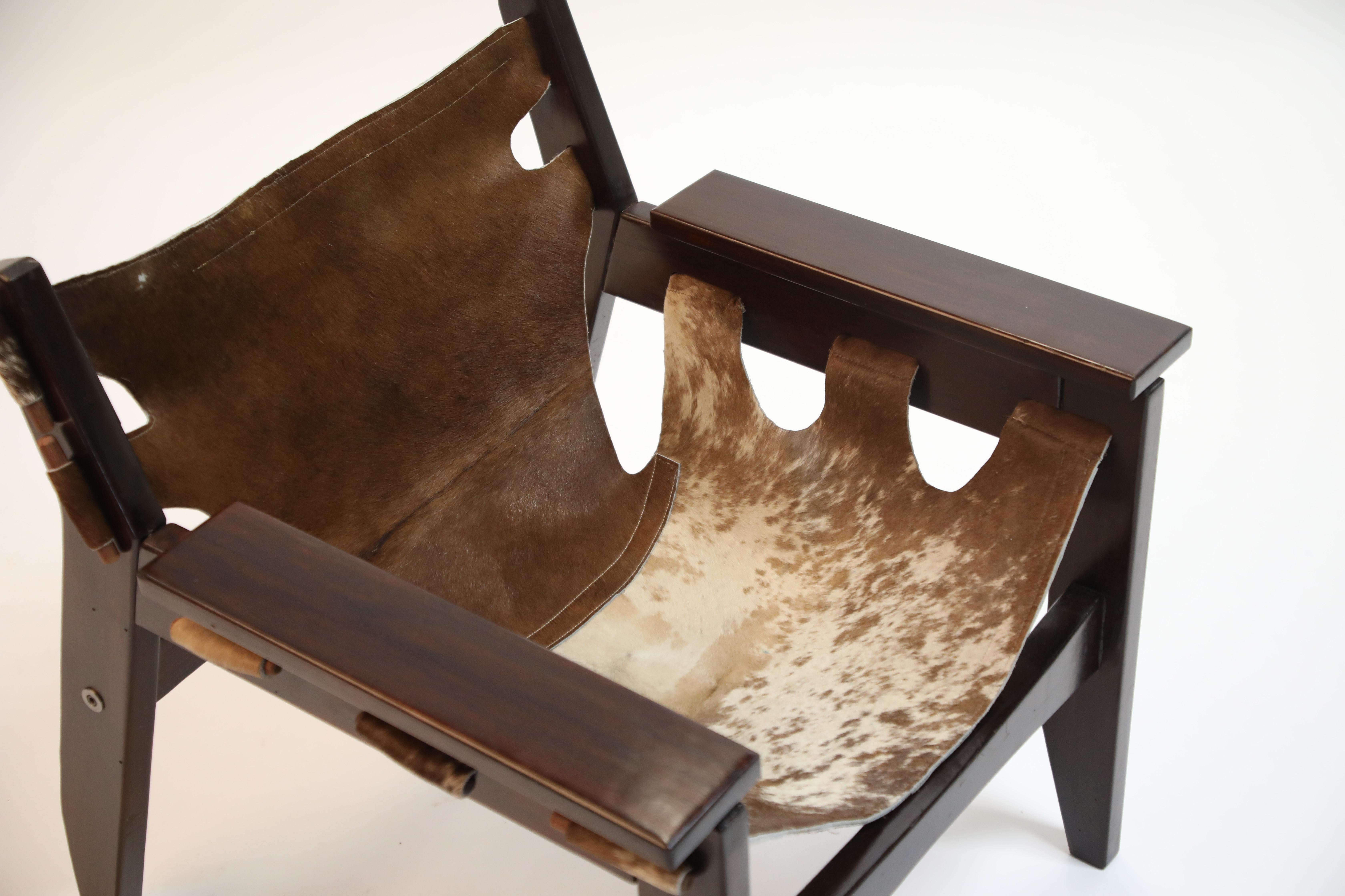 Pair of Sergio Rodrigues Kilin Chairs in Rosewood and Cowhide, OCA, Brazil 1970s 8