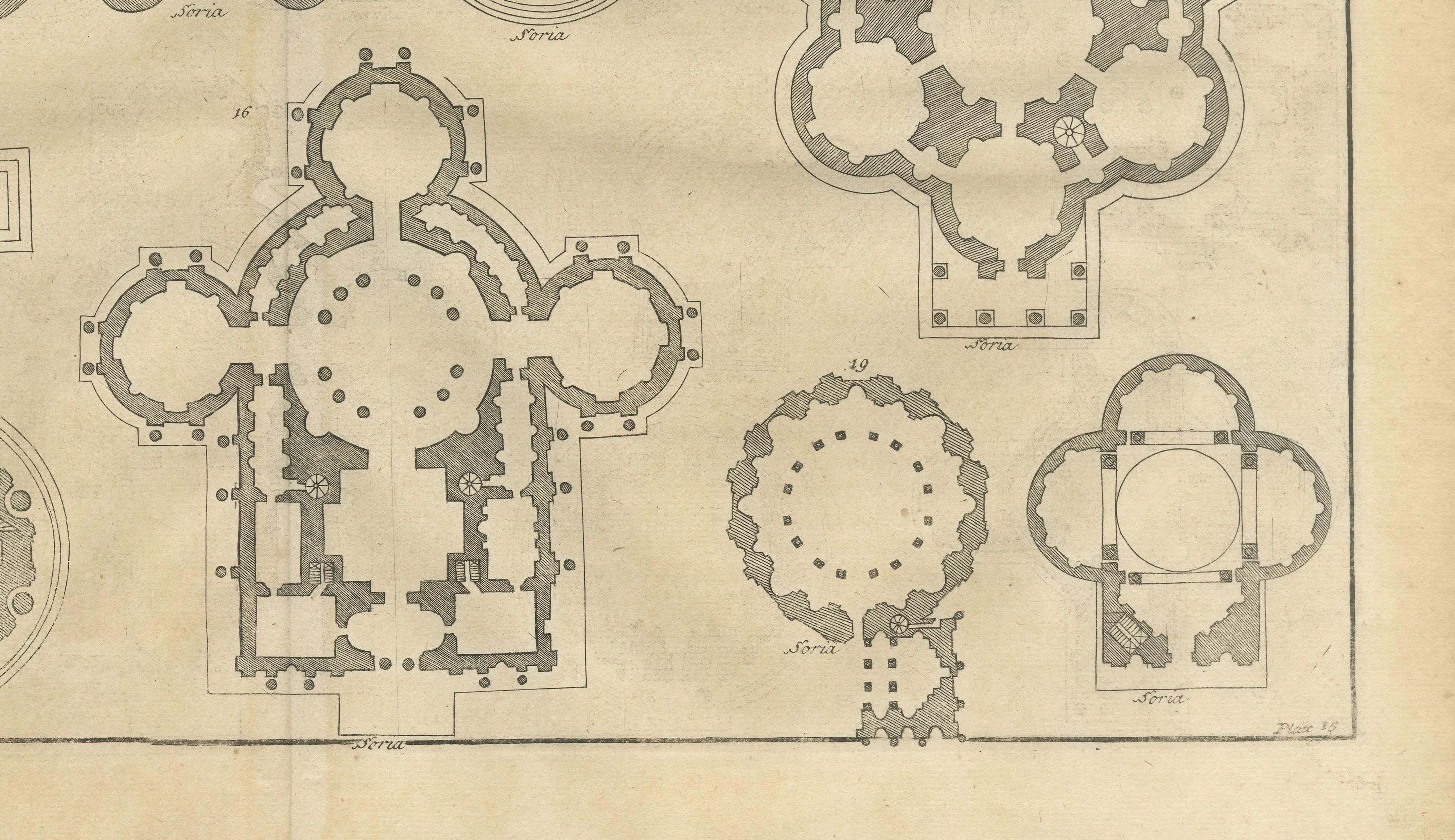 Pair of Serlio Architectural Plan Engravings, Neoclassical, c.1721
